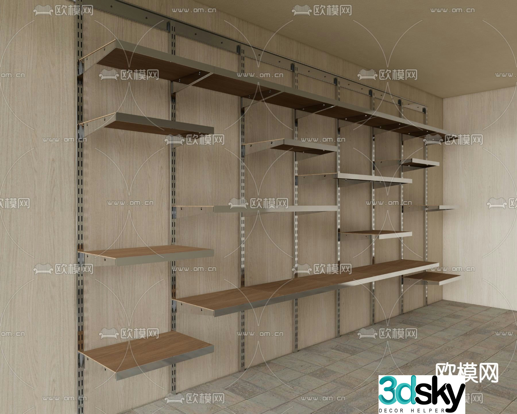 Modern storage rack aluminum storage rack storage rack 3d model