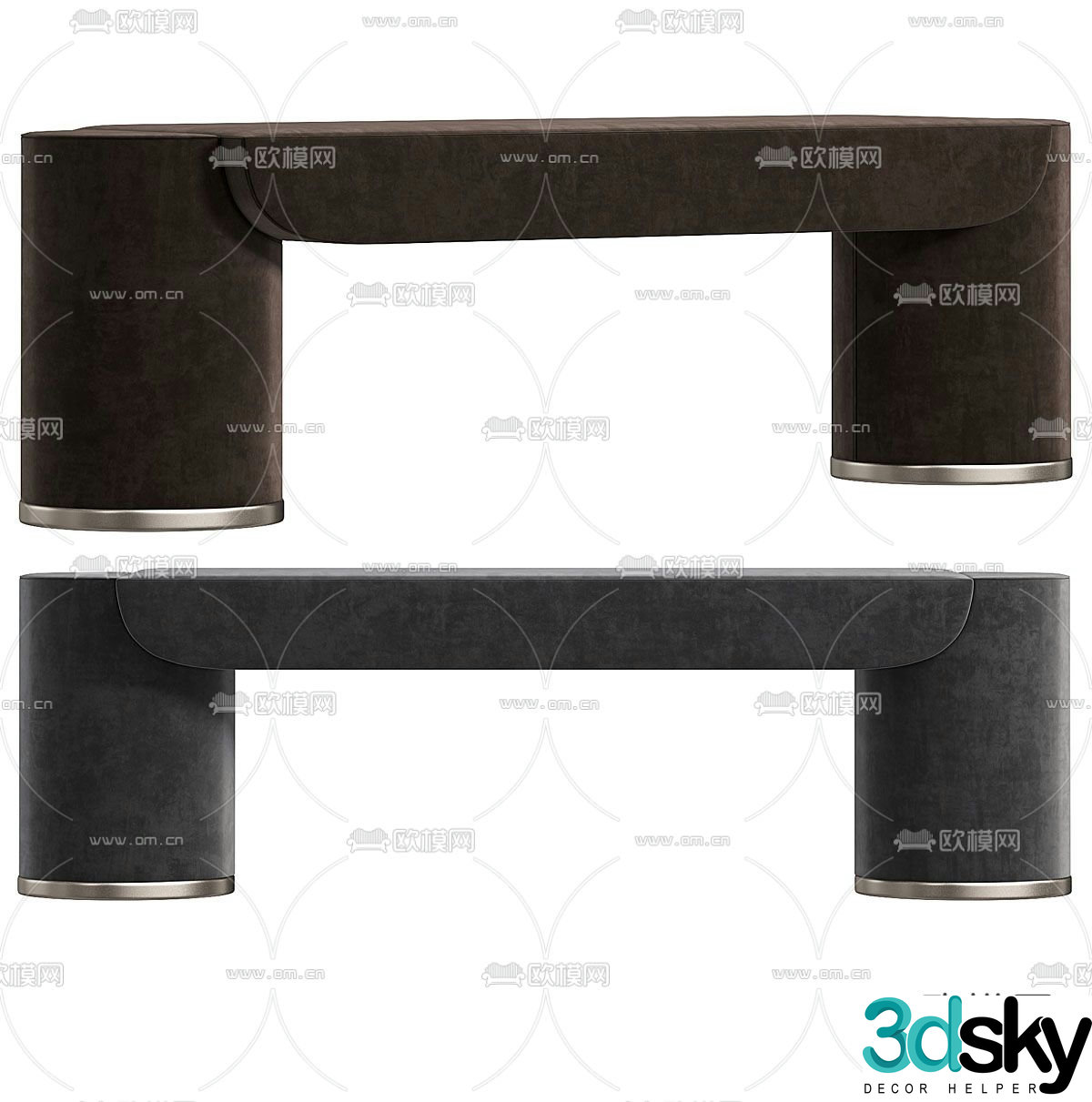 Light luxury bedside stool bench 3d model