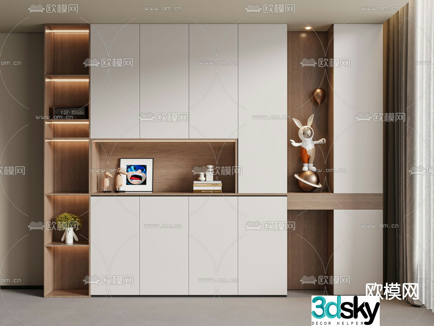 Entrance cabinet shoe cabinet 3d model