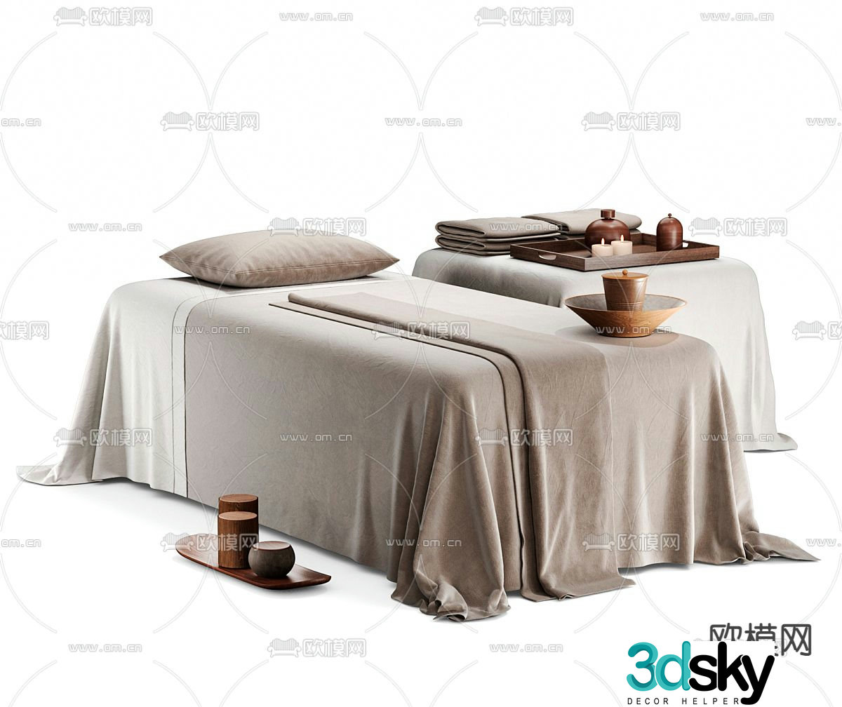 SPA massage bed physiotherapy bed 3d model
