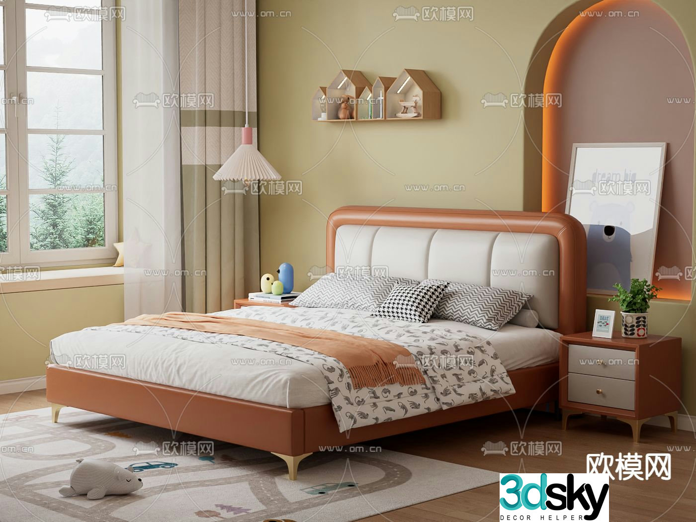 Modern children’s bed children’s furniture 3d model