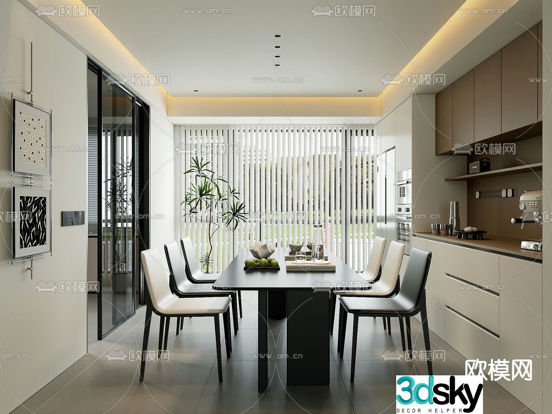Modern restaurant 3d model