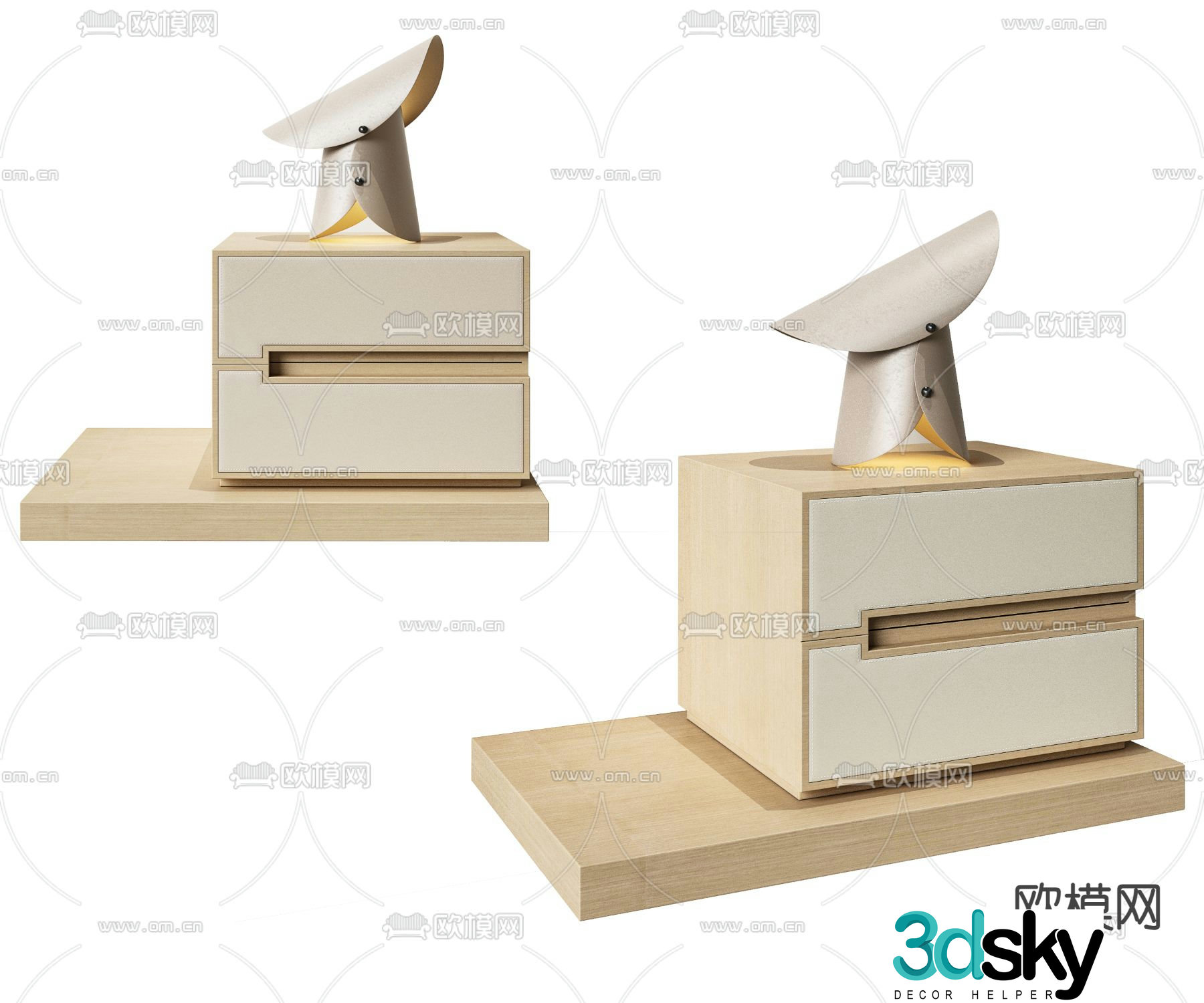 Modern bedside table 3d model