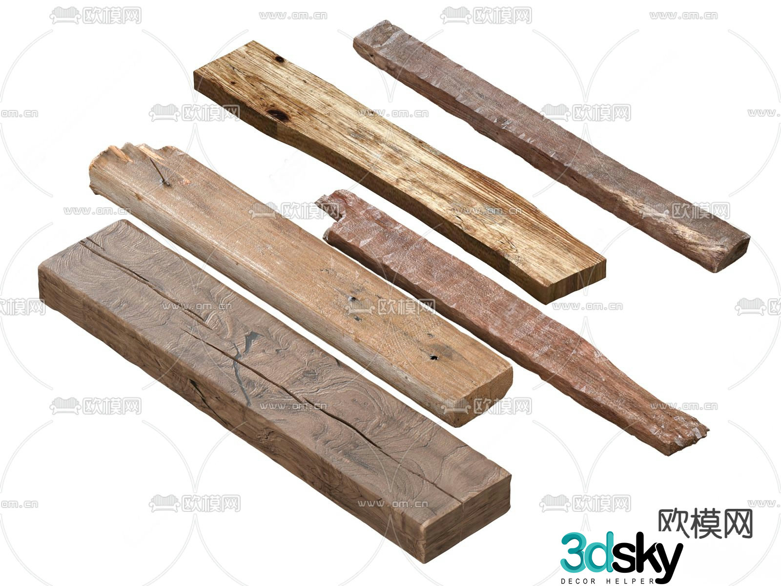old planks old wood wooden strips old trees 3d model