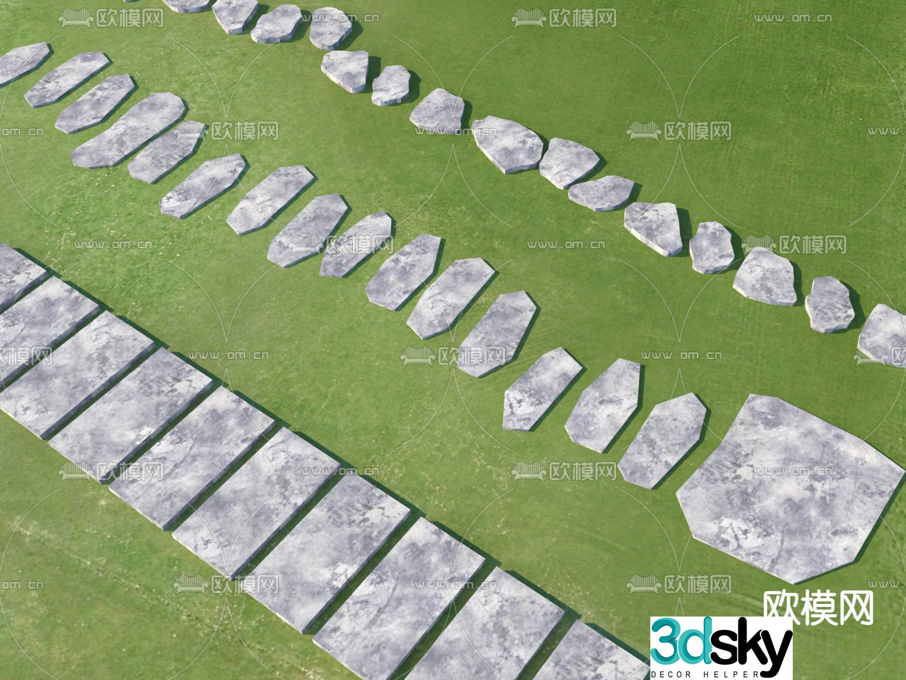 Landscape Garden Road Park Tingbu 3D model
