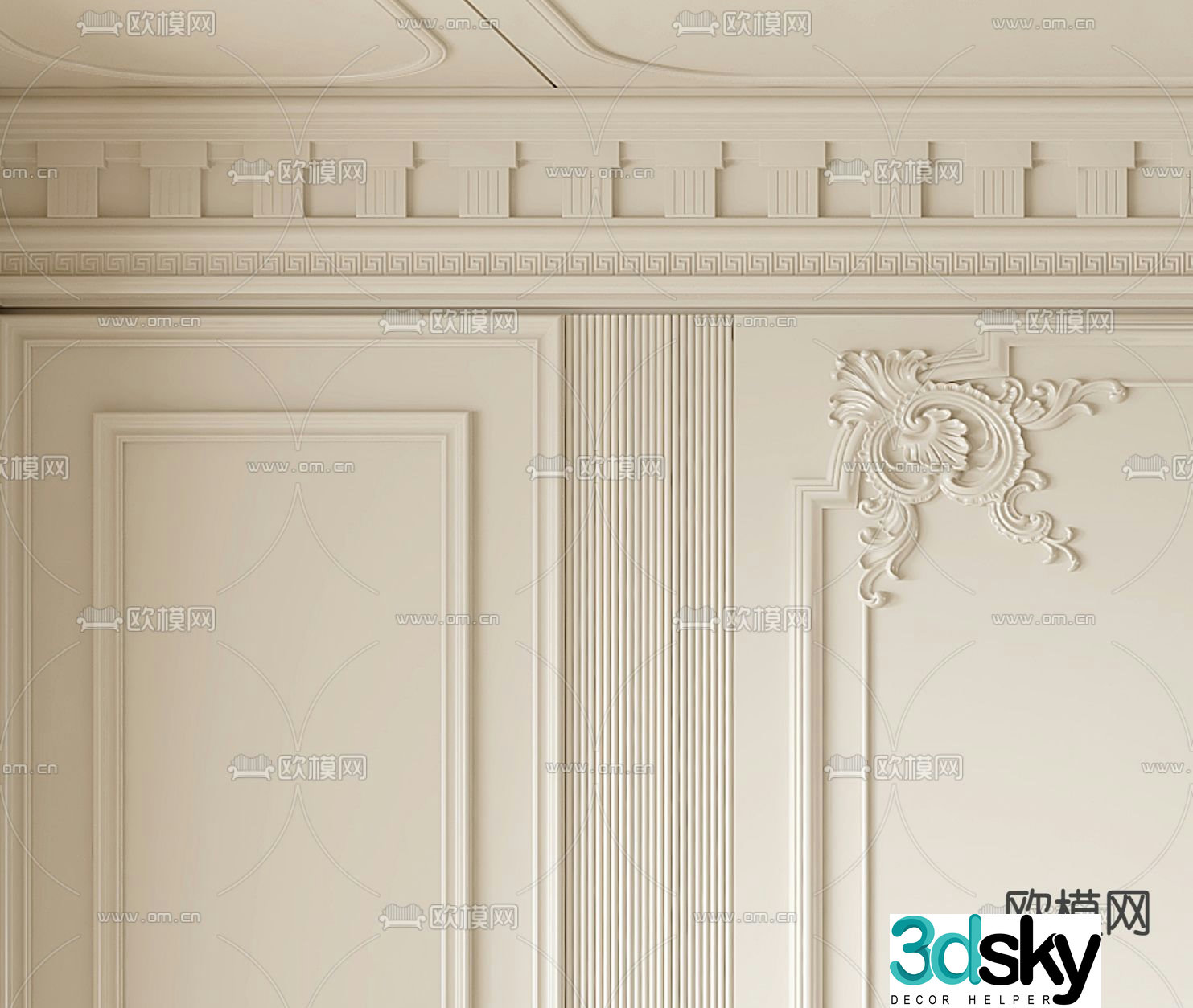 French gypsum line 3d model