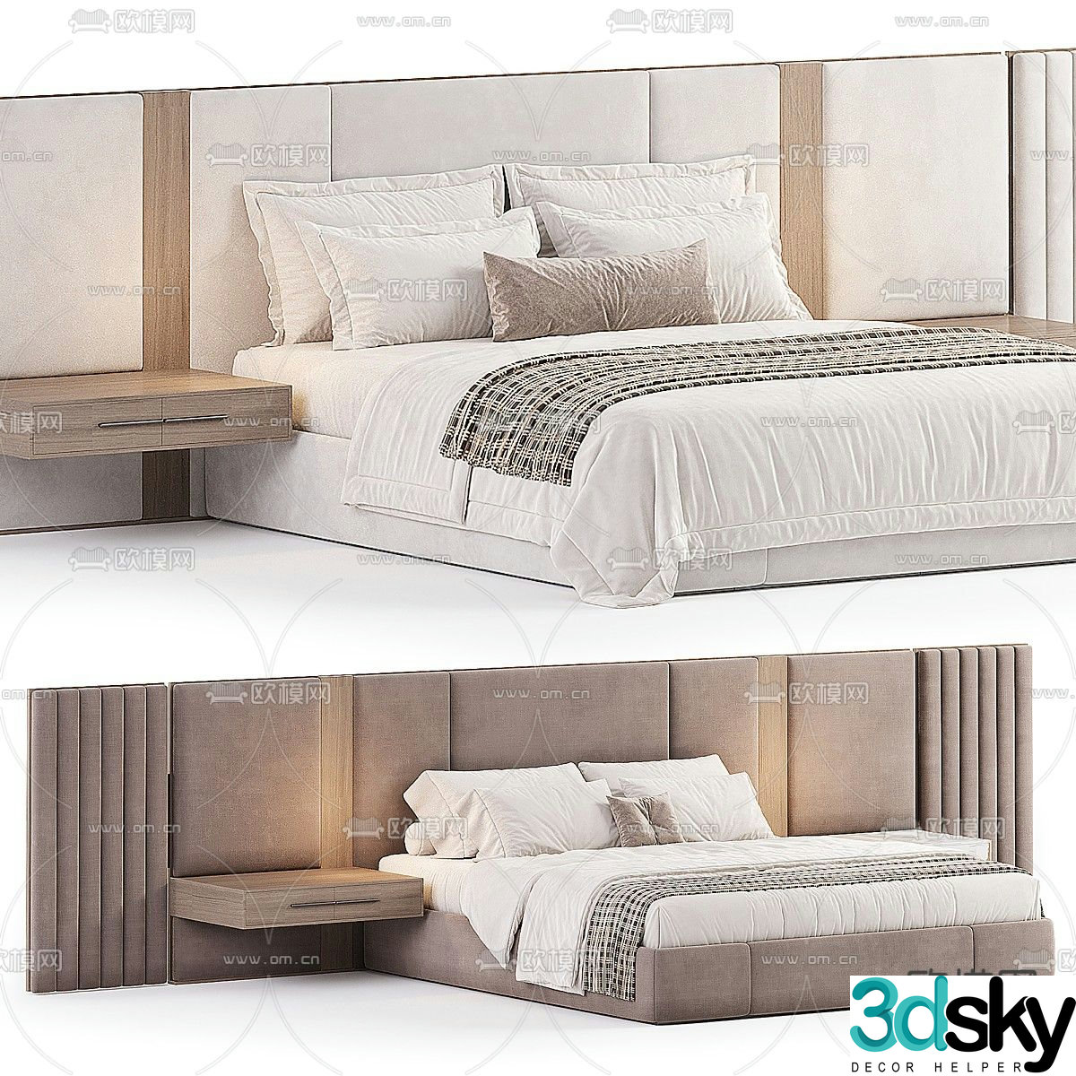 BEACON double bed 3d model
