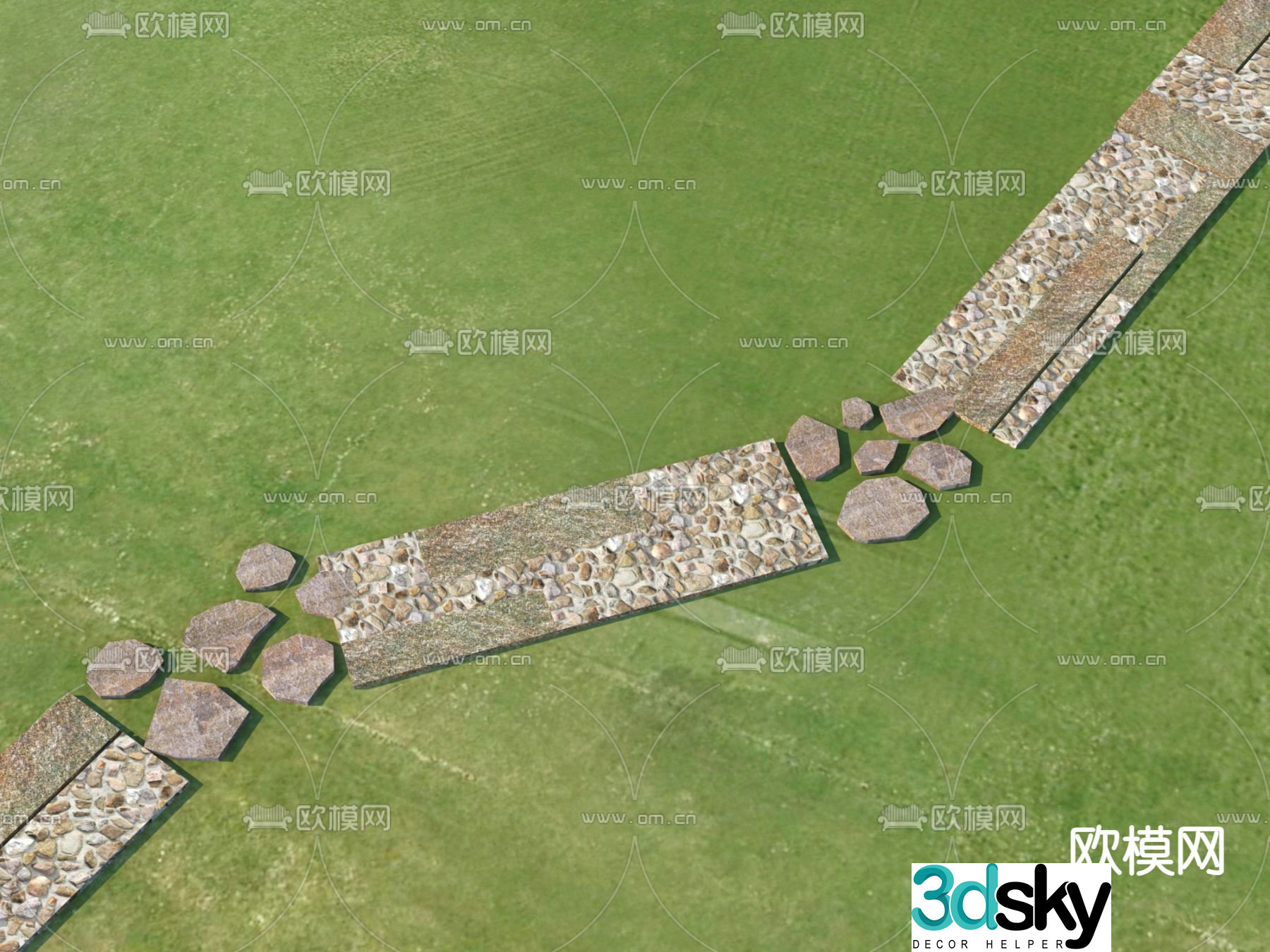 Landscape Garden Road Tingbu sketch Park Tingbu 3D model