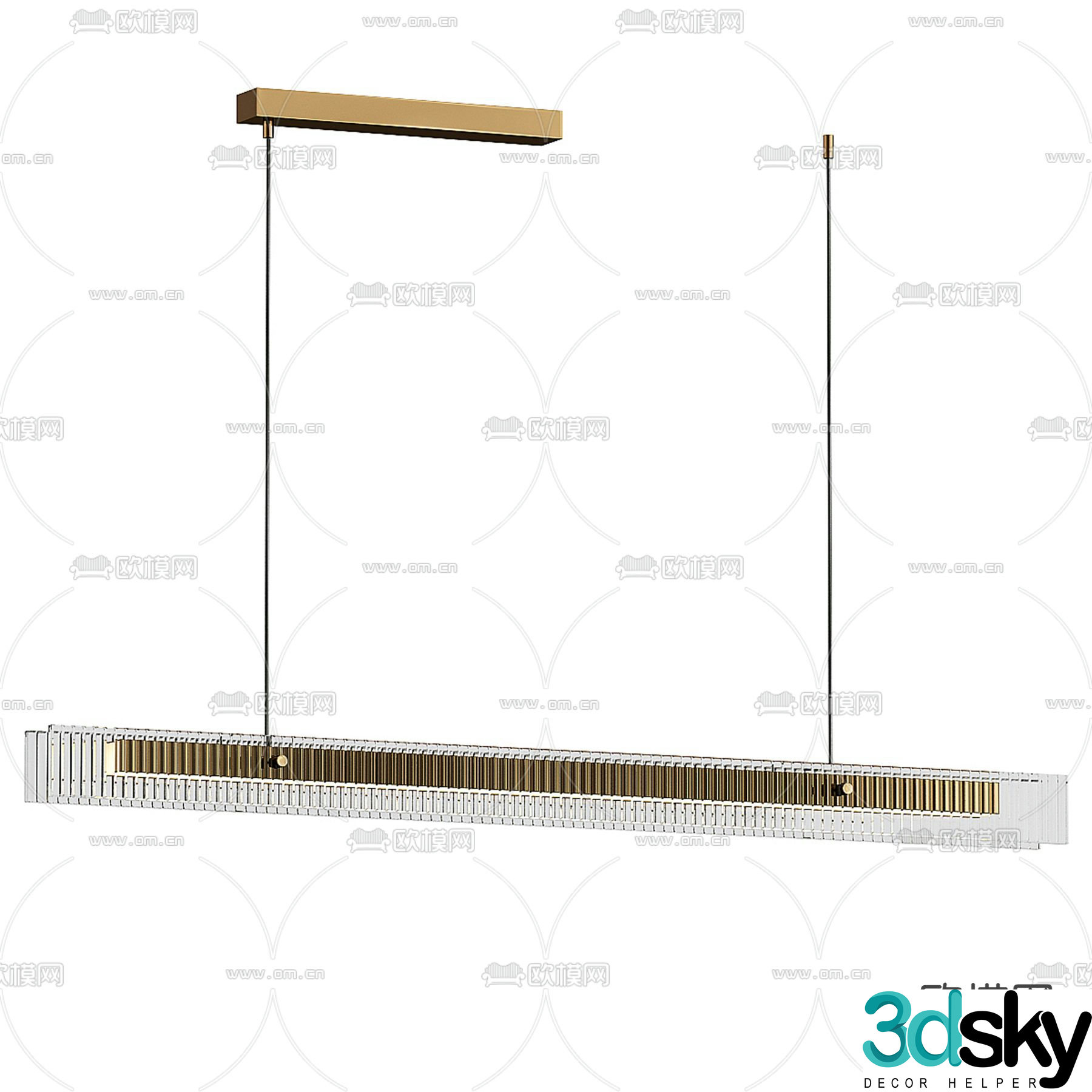 Light luxury chandeliers glass chandeliers 3D model