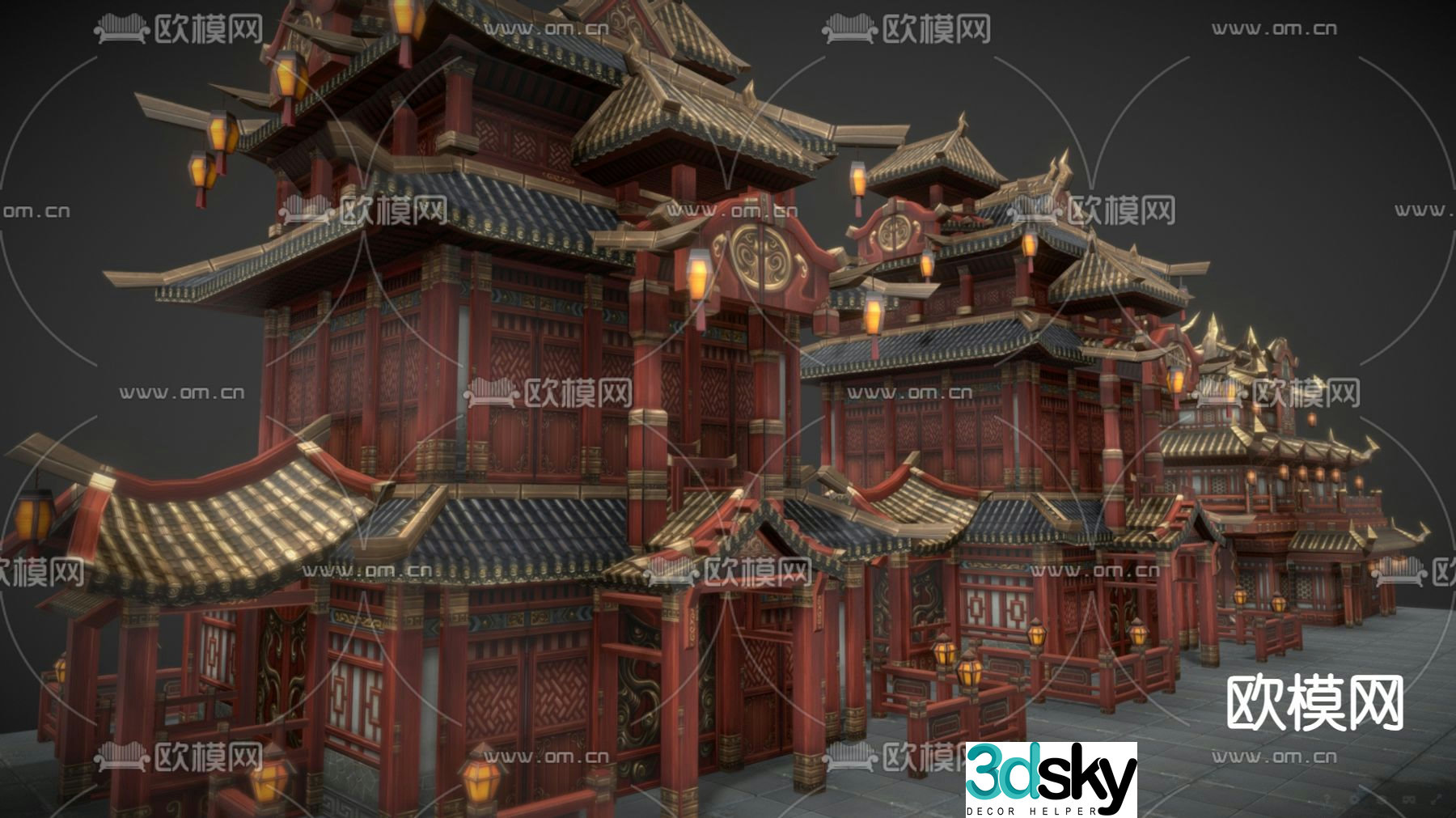 3D model of Chinese ancient building pavilion