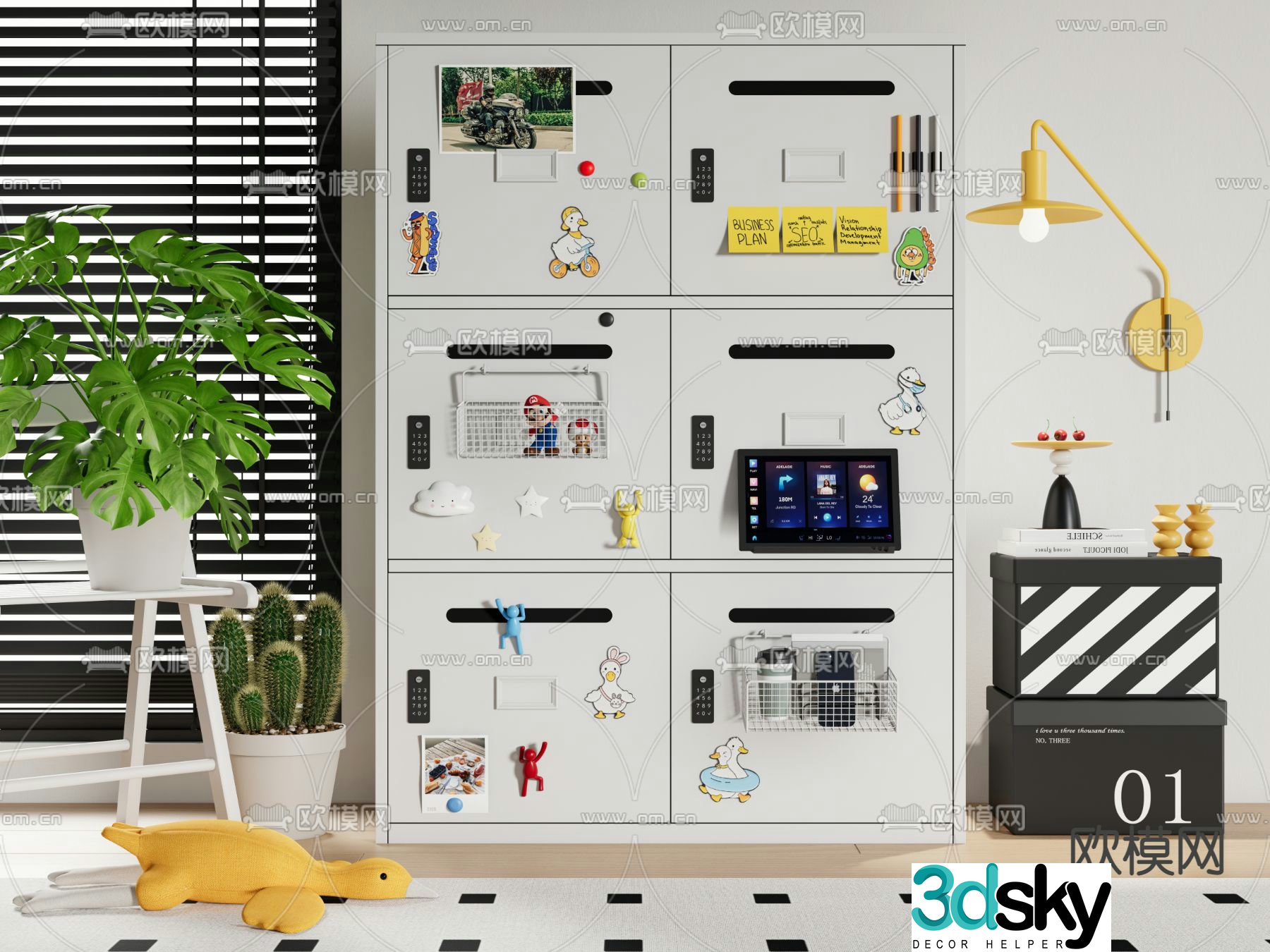 Iron locker file cabinet 3d model