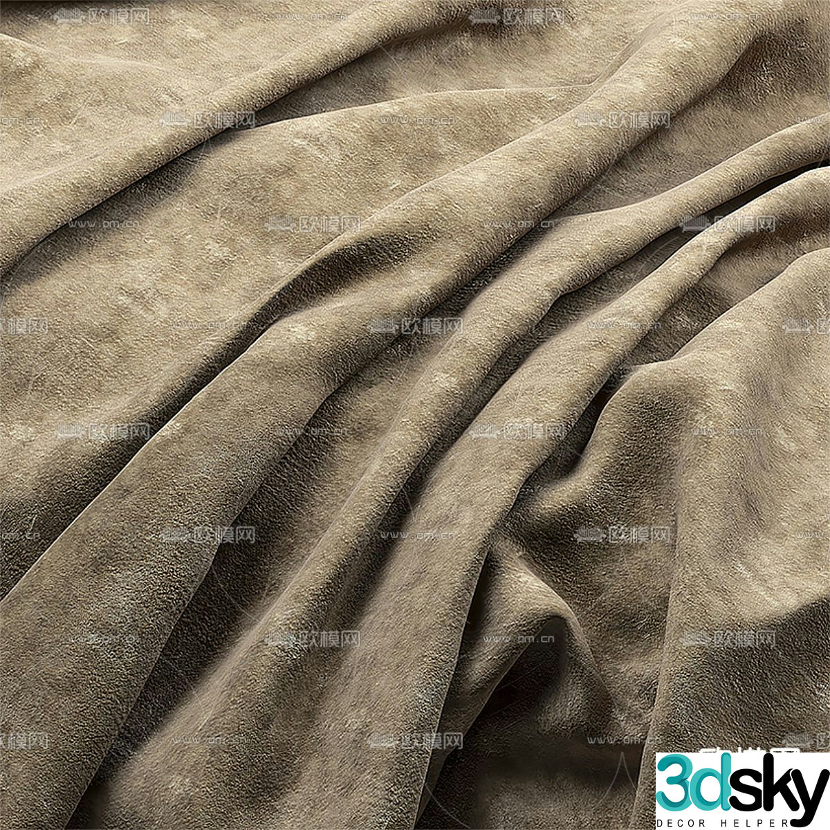 Fabric sheets linen coarse cloth dark gray cloth 3d model