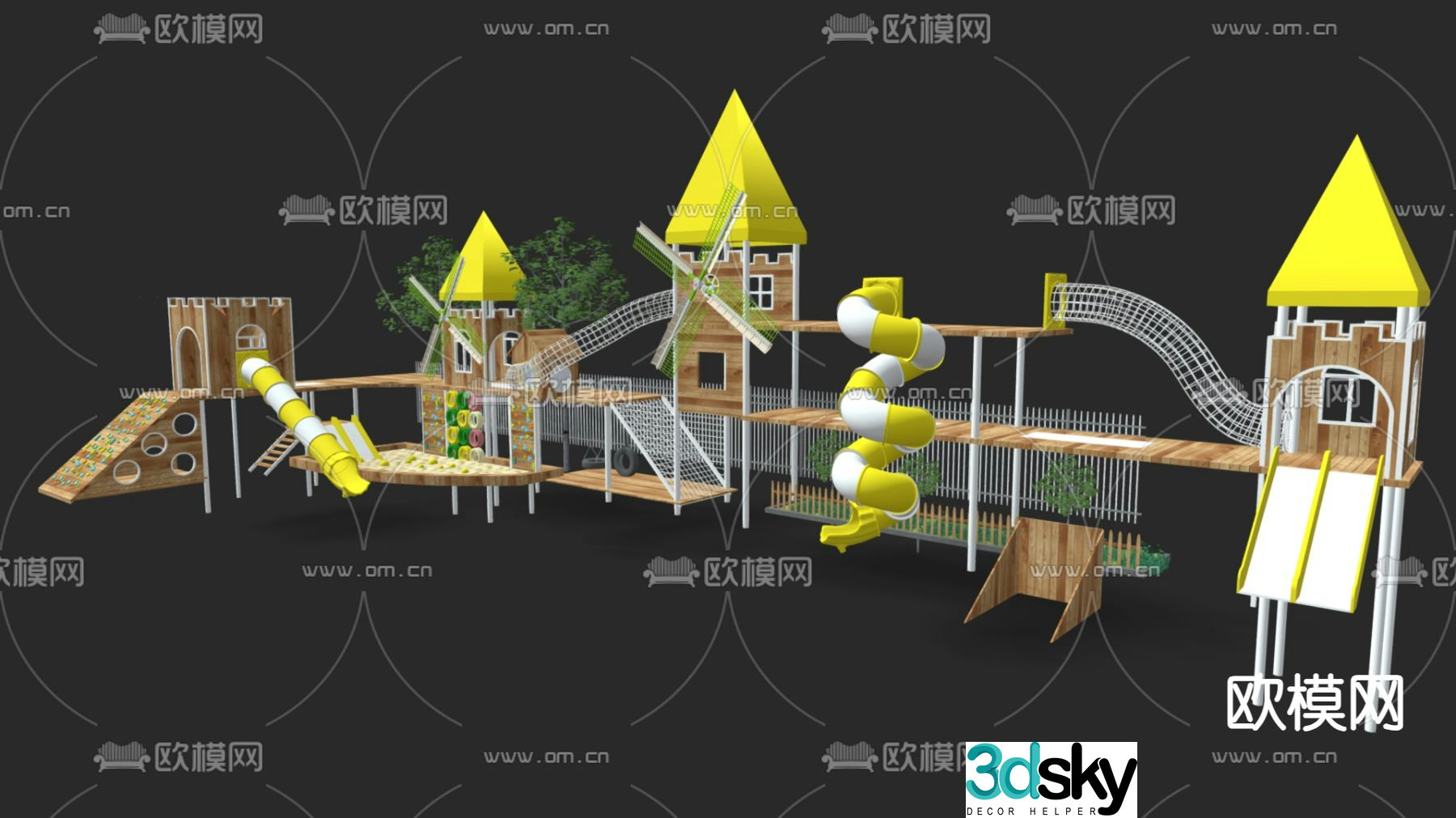 Amusement equipment slide 3d model