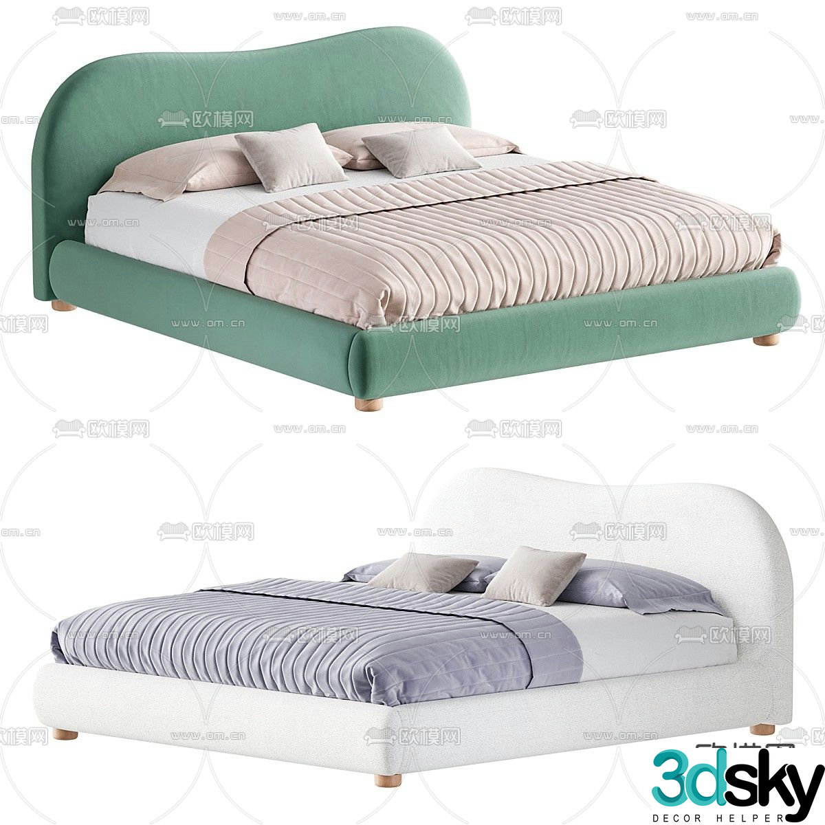 Double bed 3d model