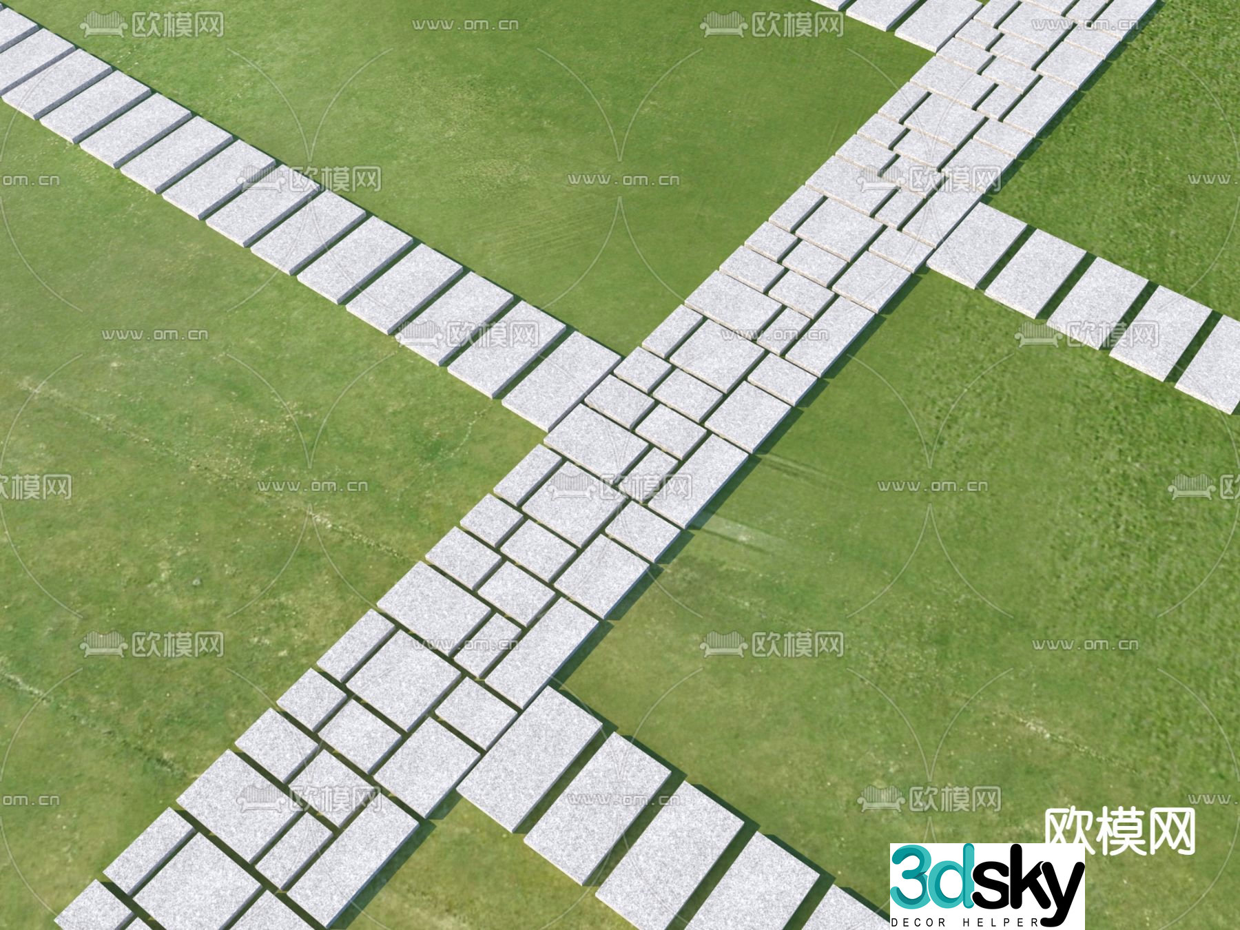 Landscape Garden Road Tingbu sketch Park Tingbu 3D model