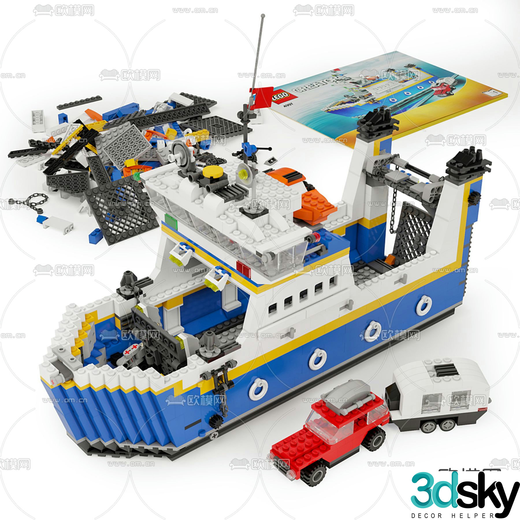 Building block toys Lego ship 3d model
