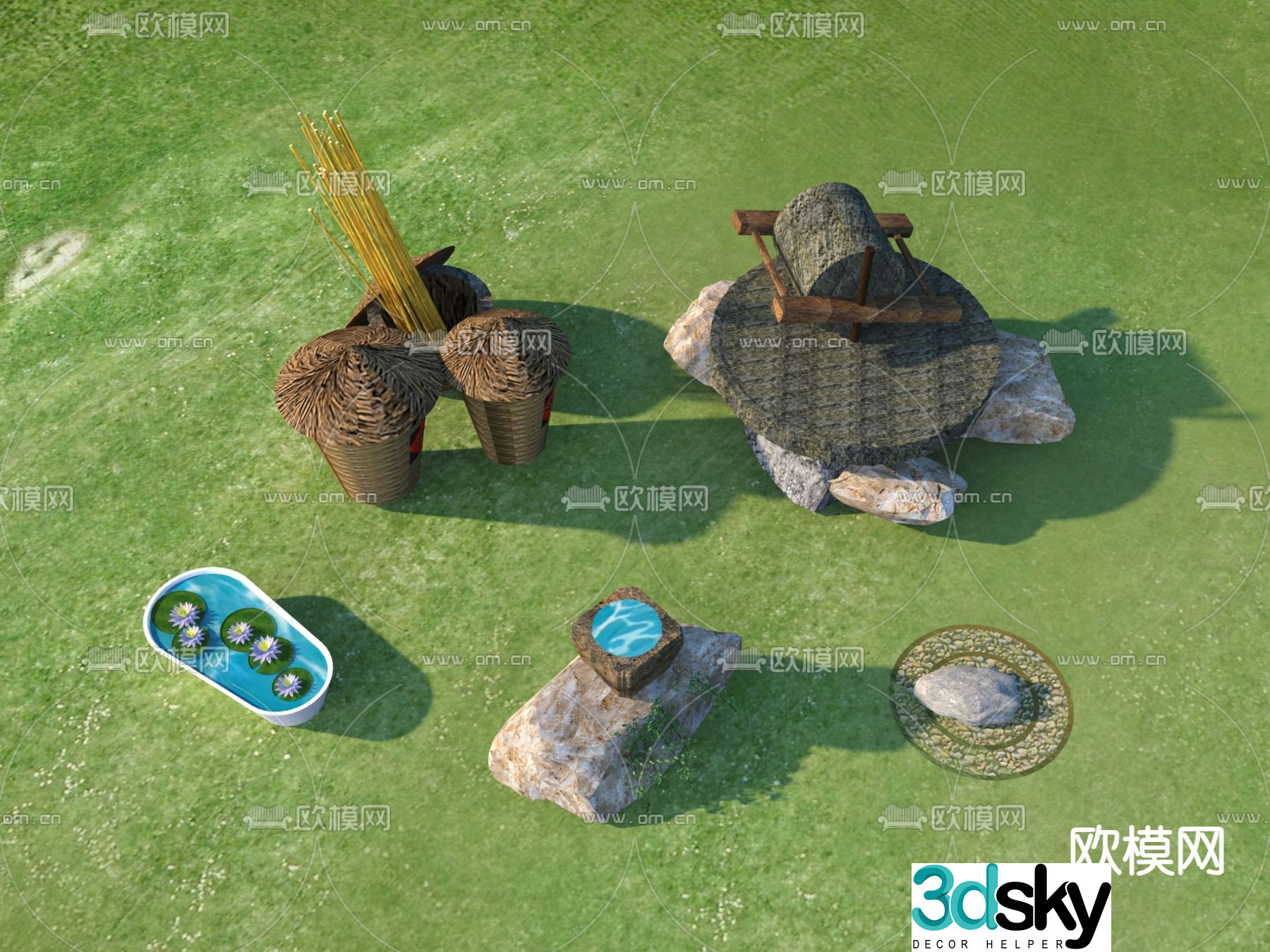 stone stone landscape sketch 3d model