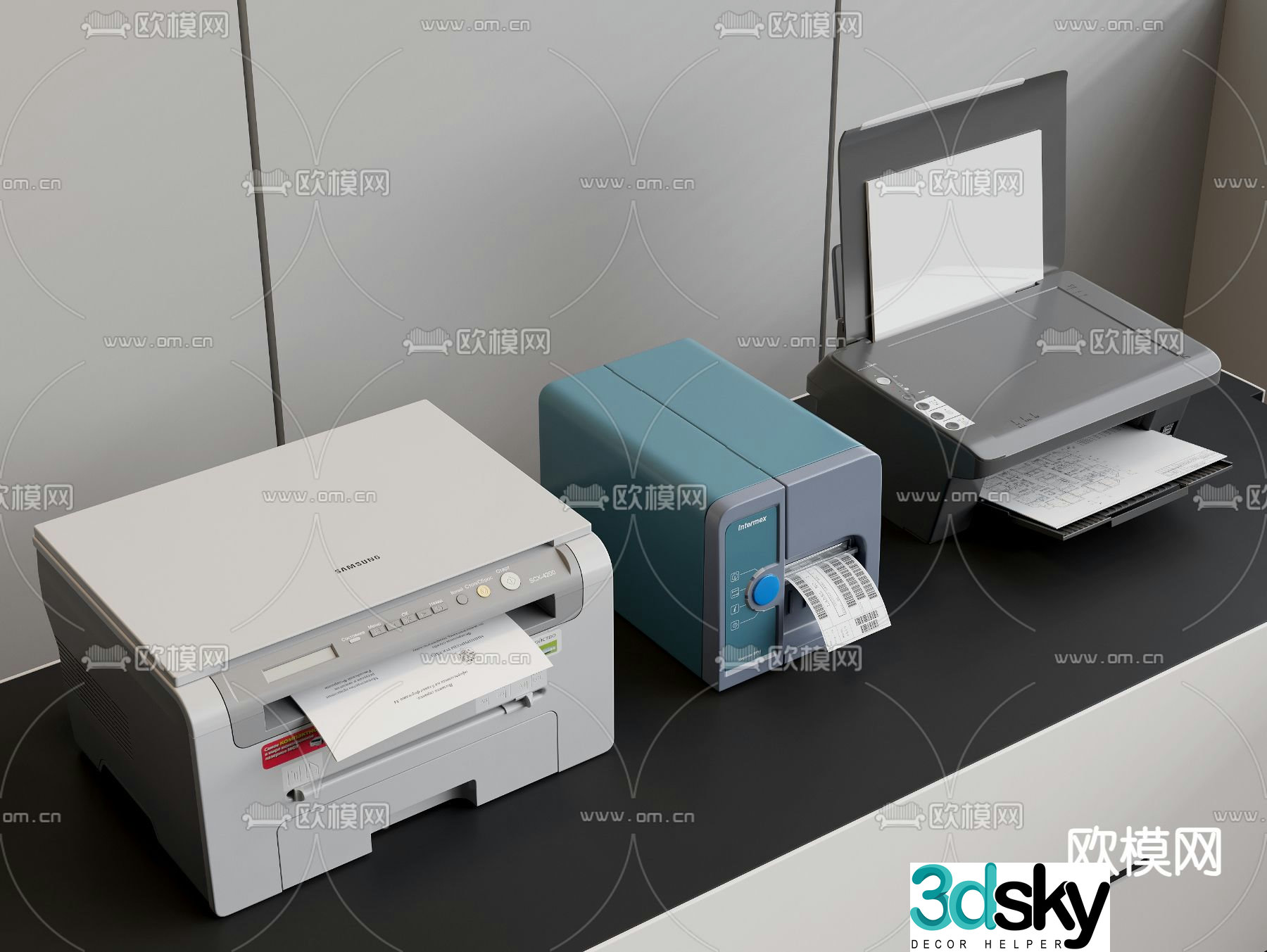 Printer Fax Machine Copier Scanner 3d model