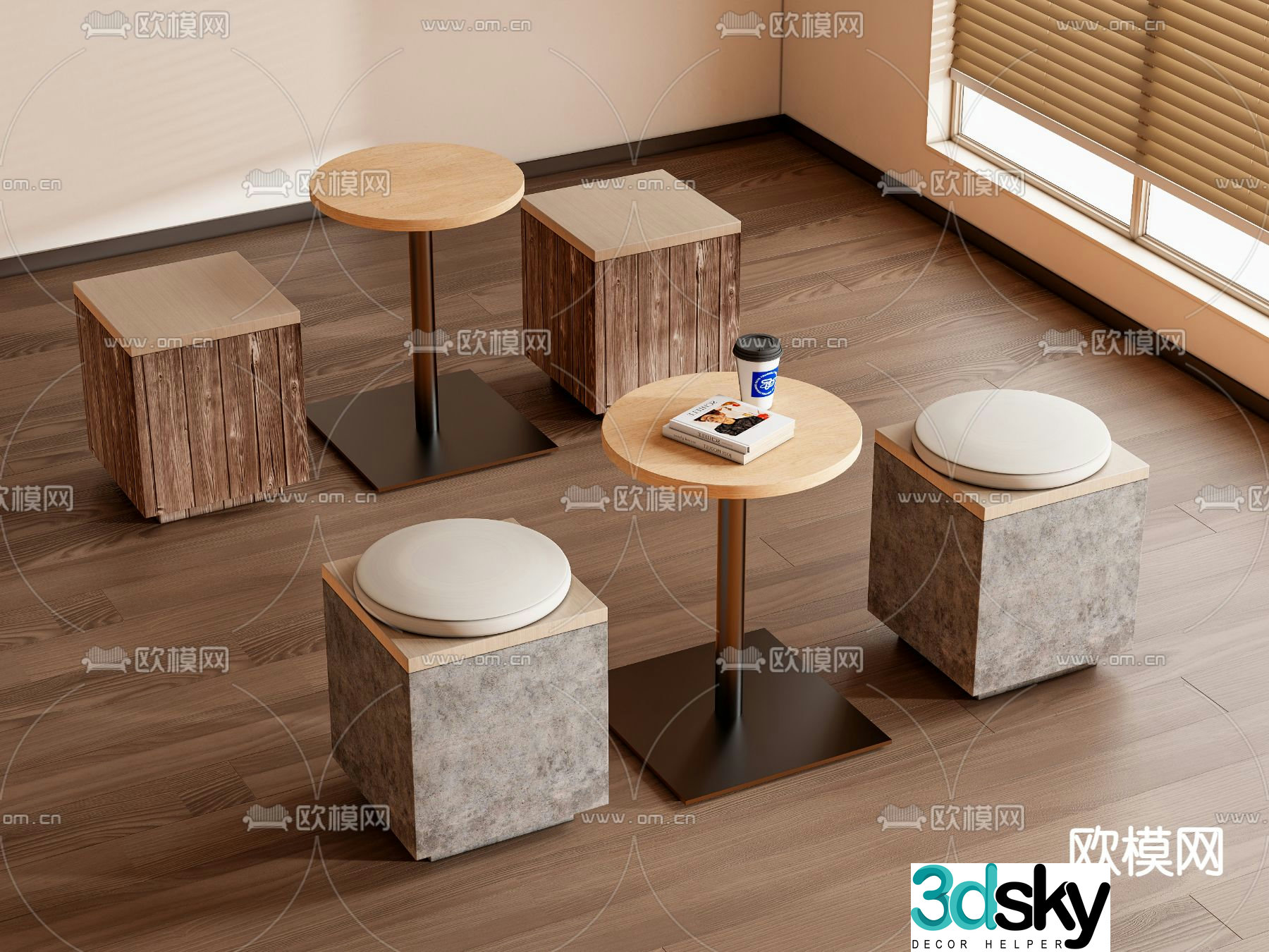 Leisure tables and chairs Negotiation tables and chairs 3d model