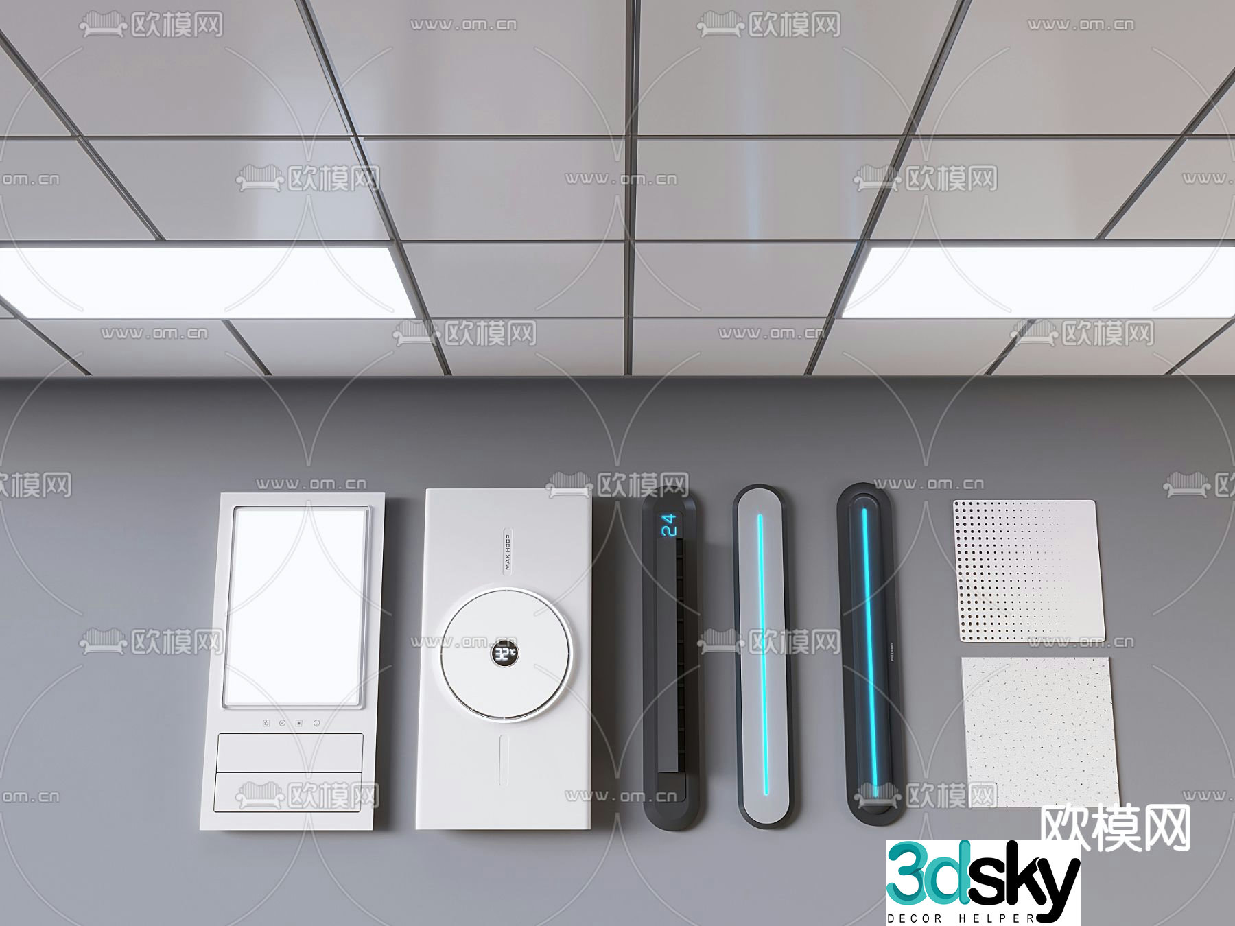 Aluminum buckle ceiling ceiling integrated ceiling 3D model