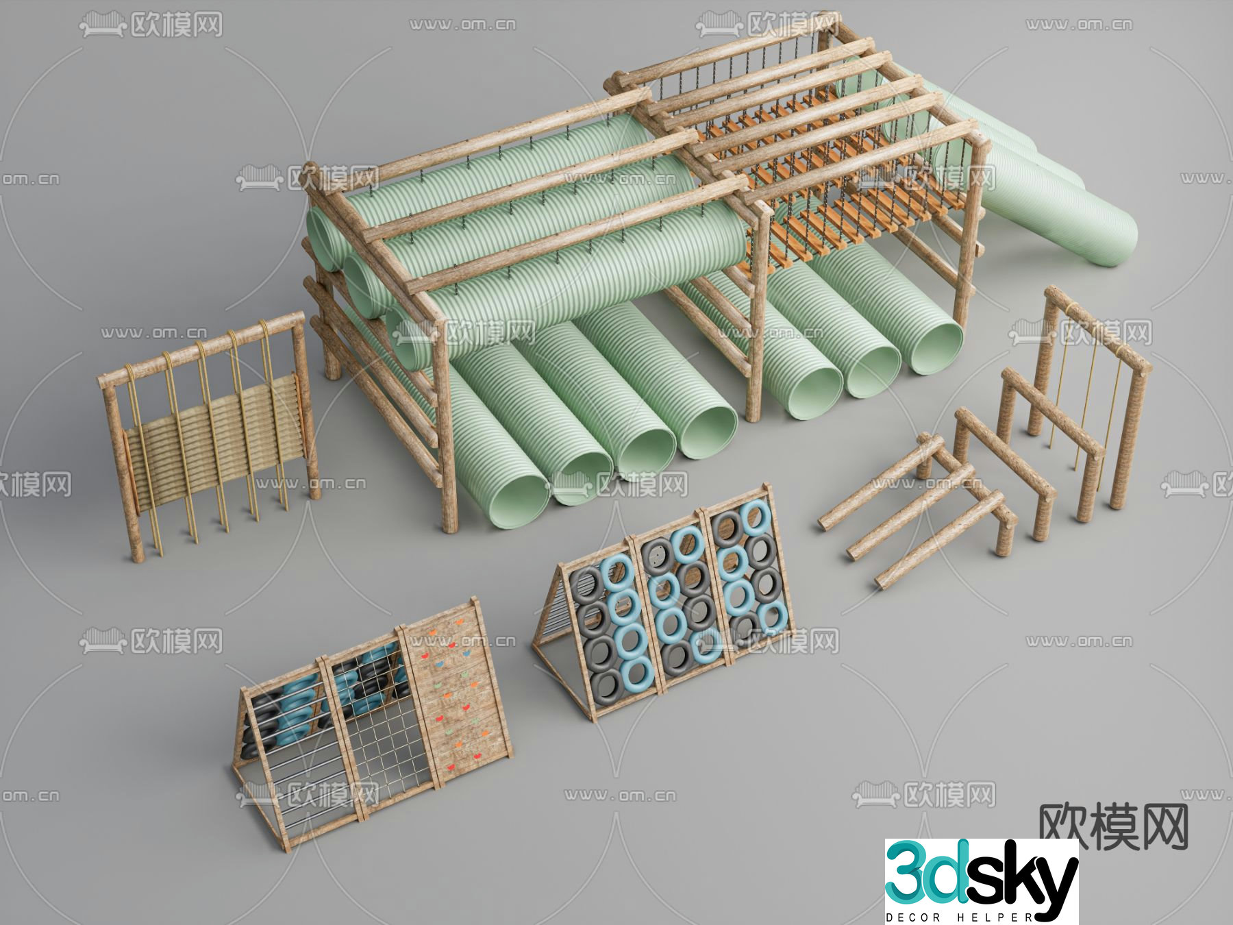 Physical training children's entertainment facilities 3d model