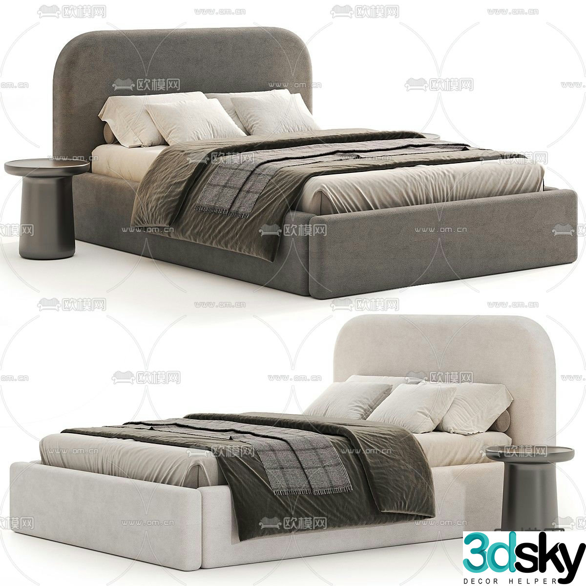 keviya double bed 3d model