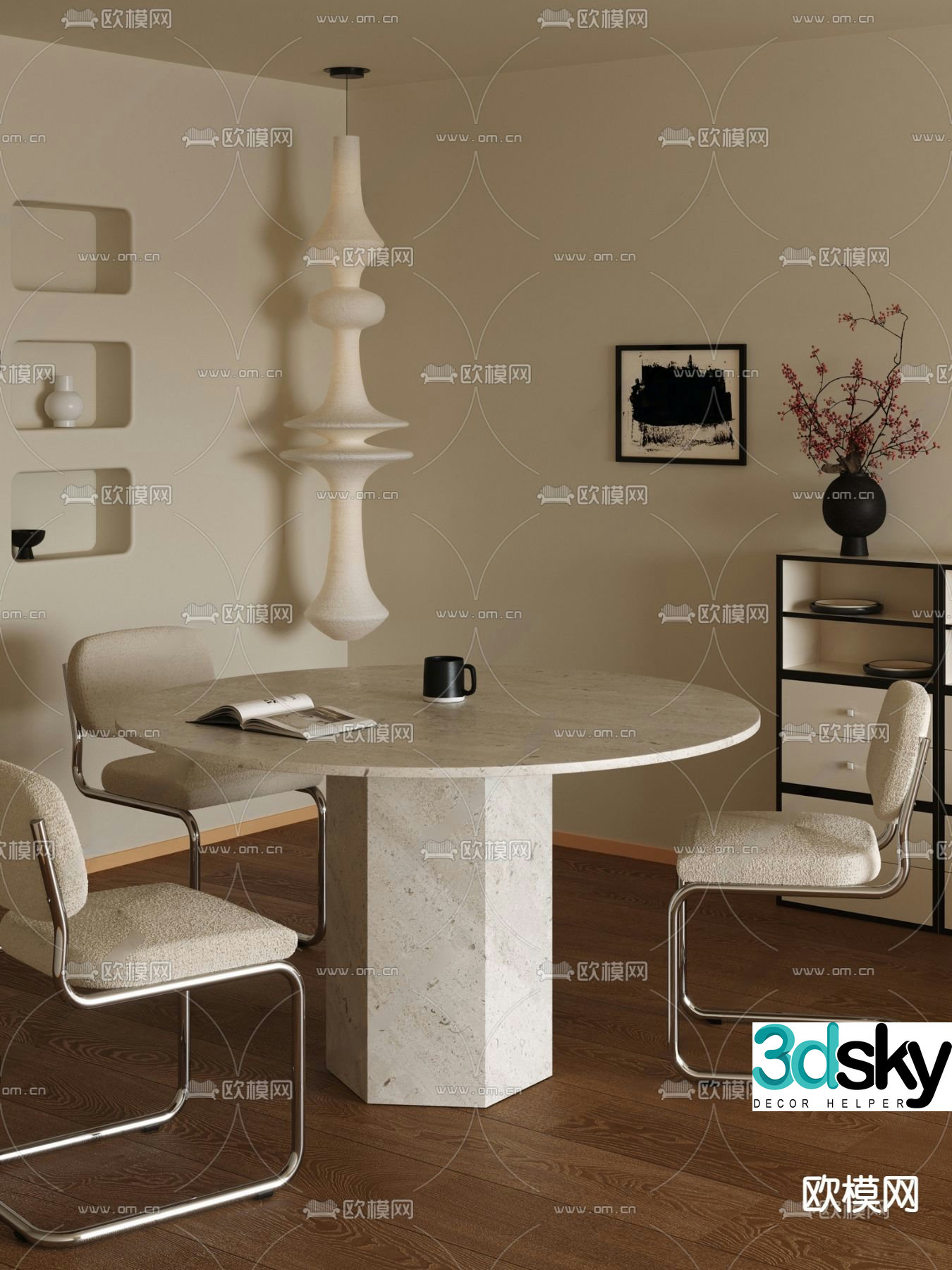 Dining table and chairs Table and chair 3d model