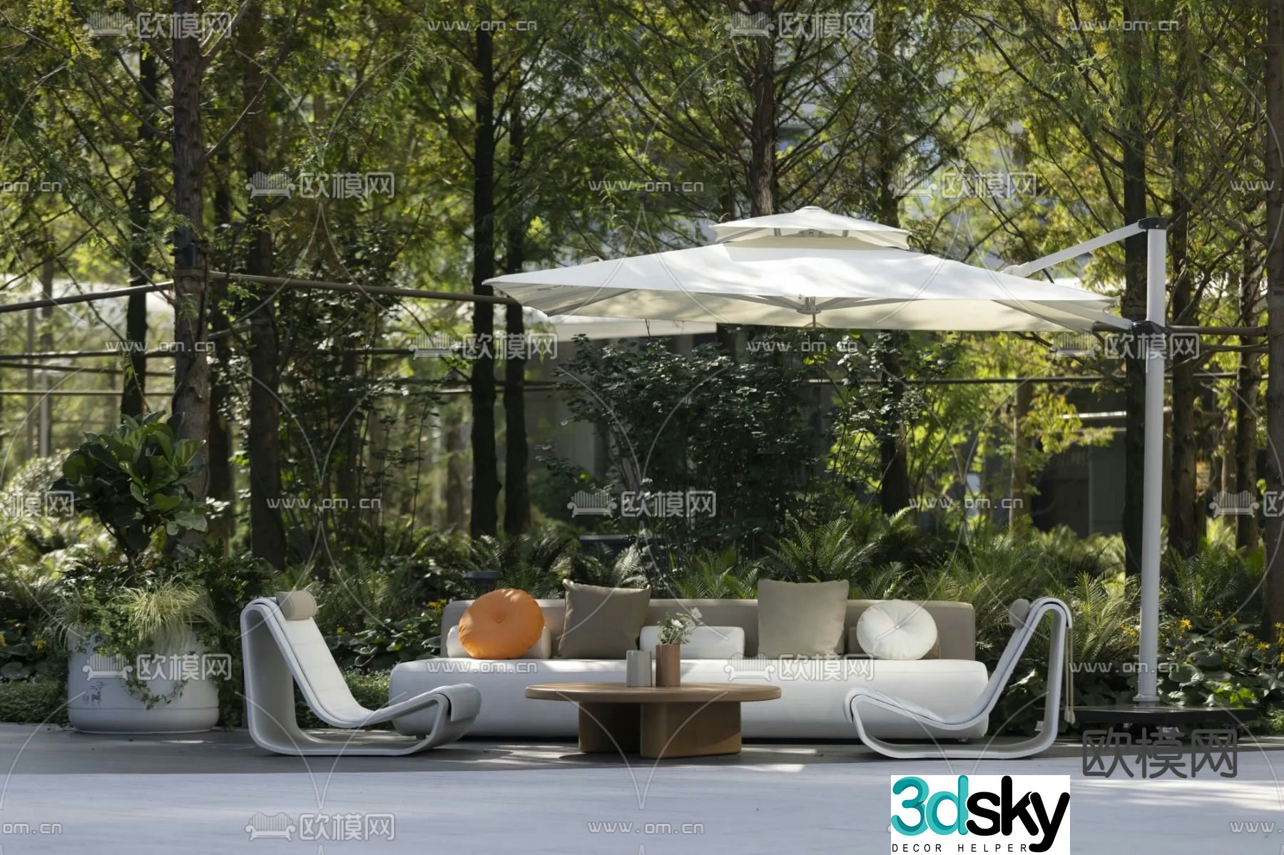 Modern sectional sofa 3d model