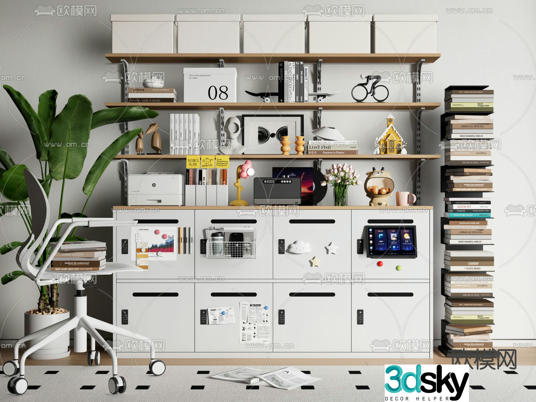 Iron filing cabinet decorative cabinet 3d model