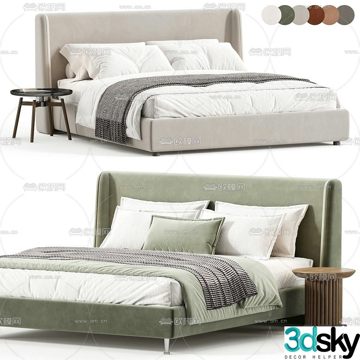 Double bed 3d model