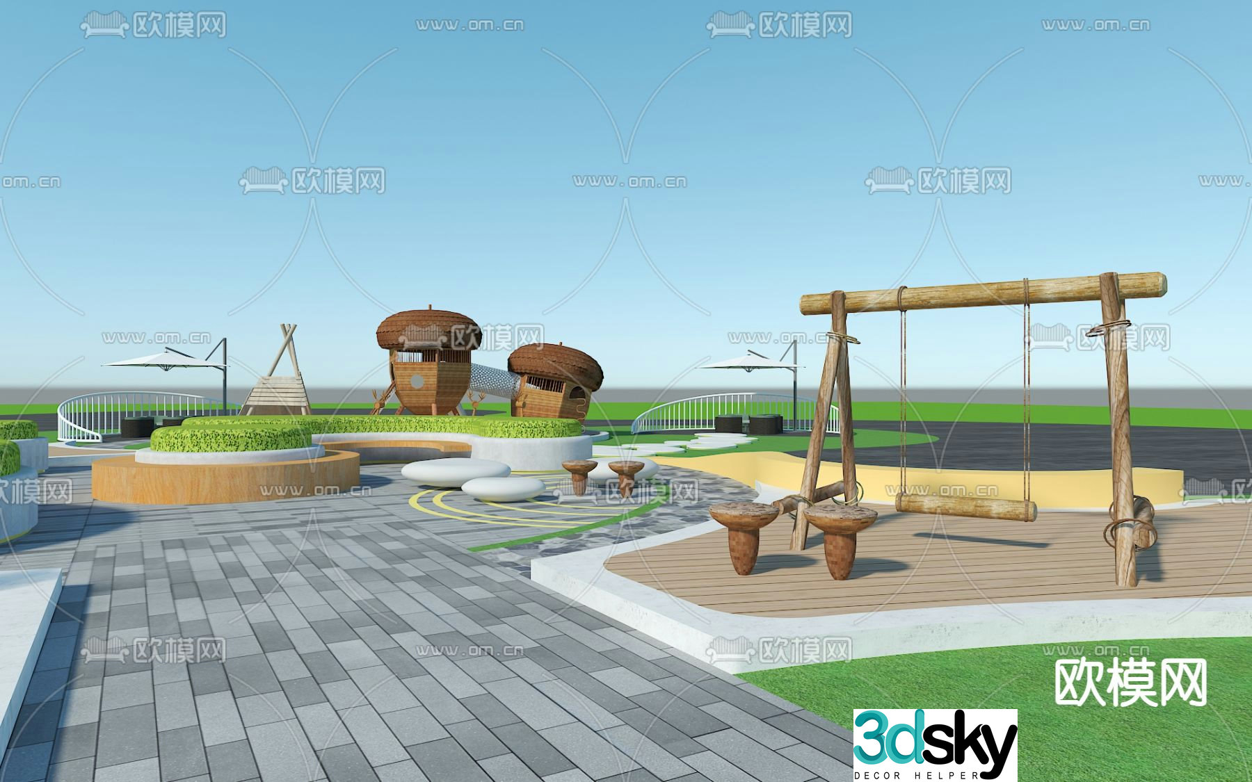 Play area amusement equipment 3d model