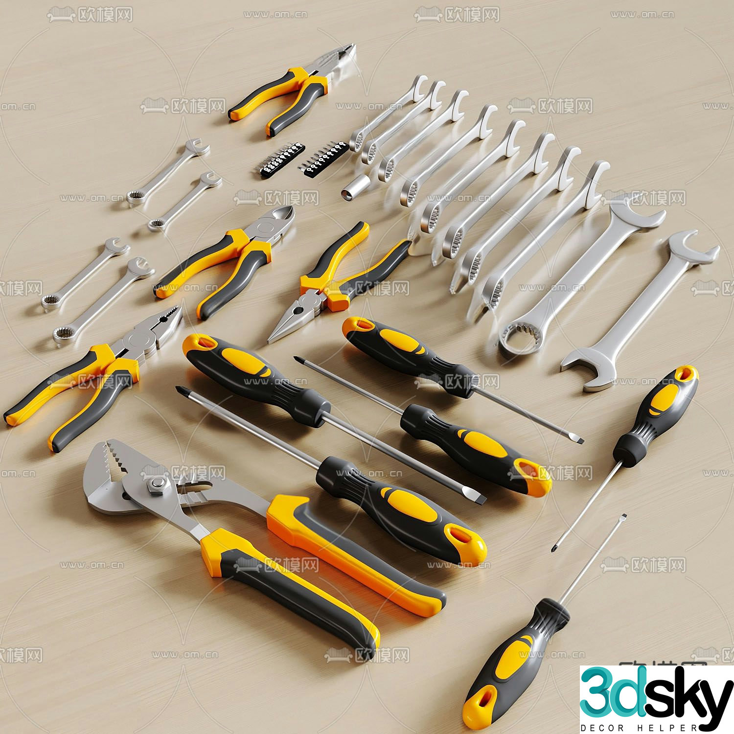 screwdriver wrench spring 3d model