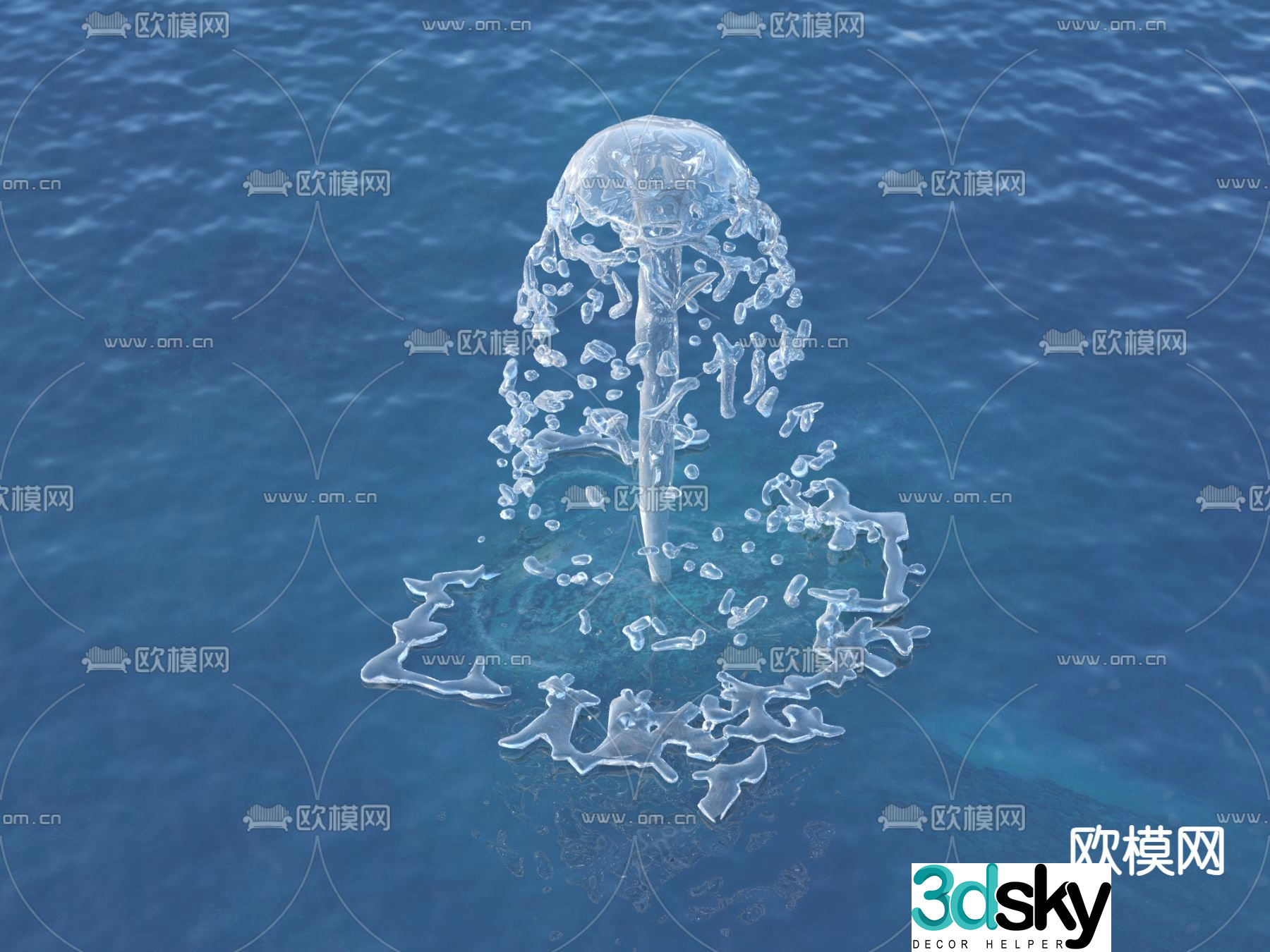 fountain fountain waterscape 3d model