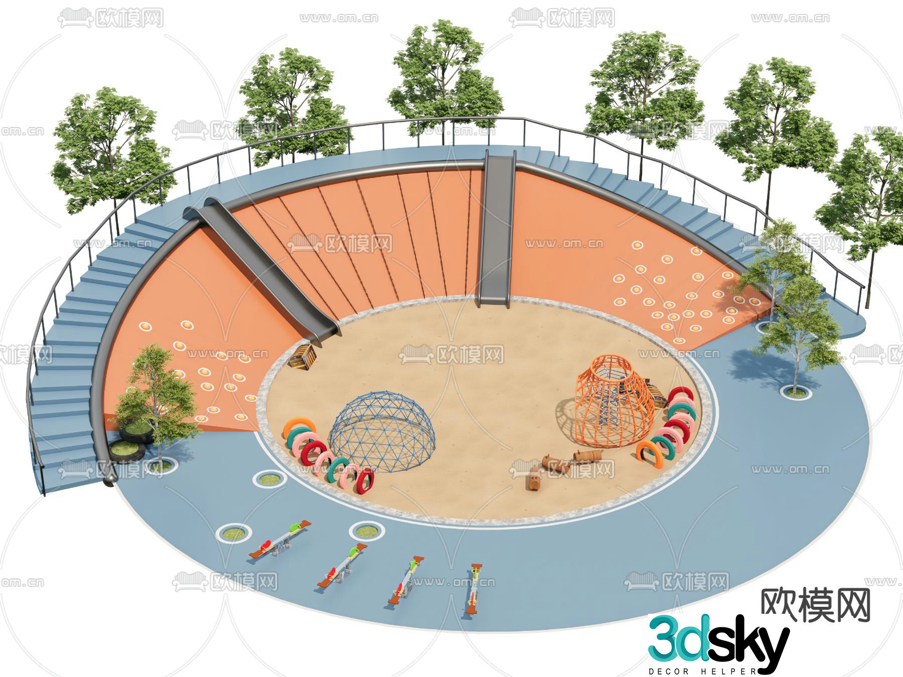 Children's play area activity venue 3D model
