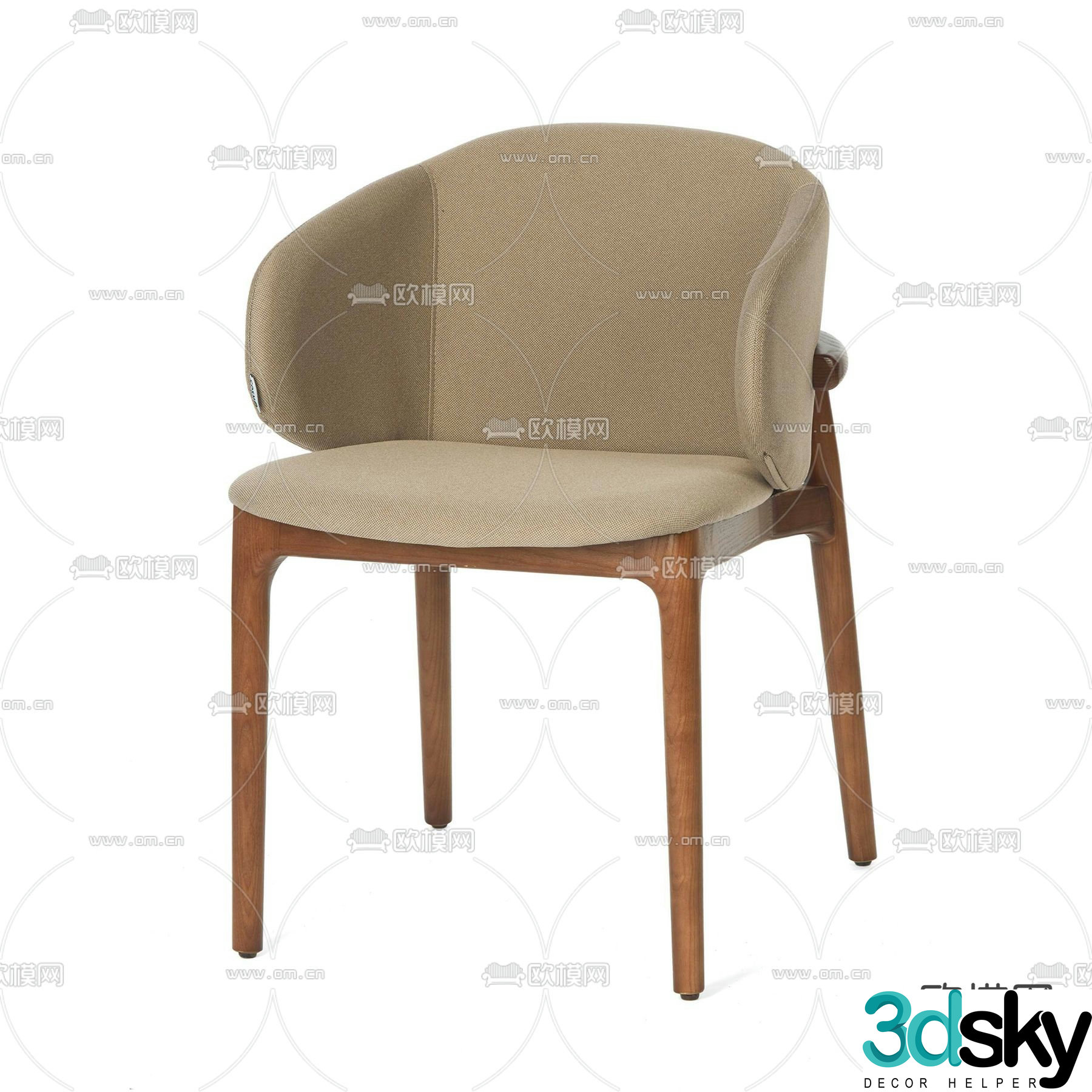 Modern chair dining chair 3d model