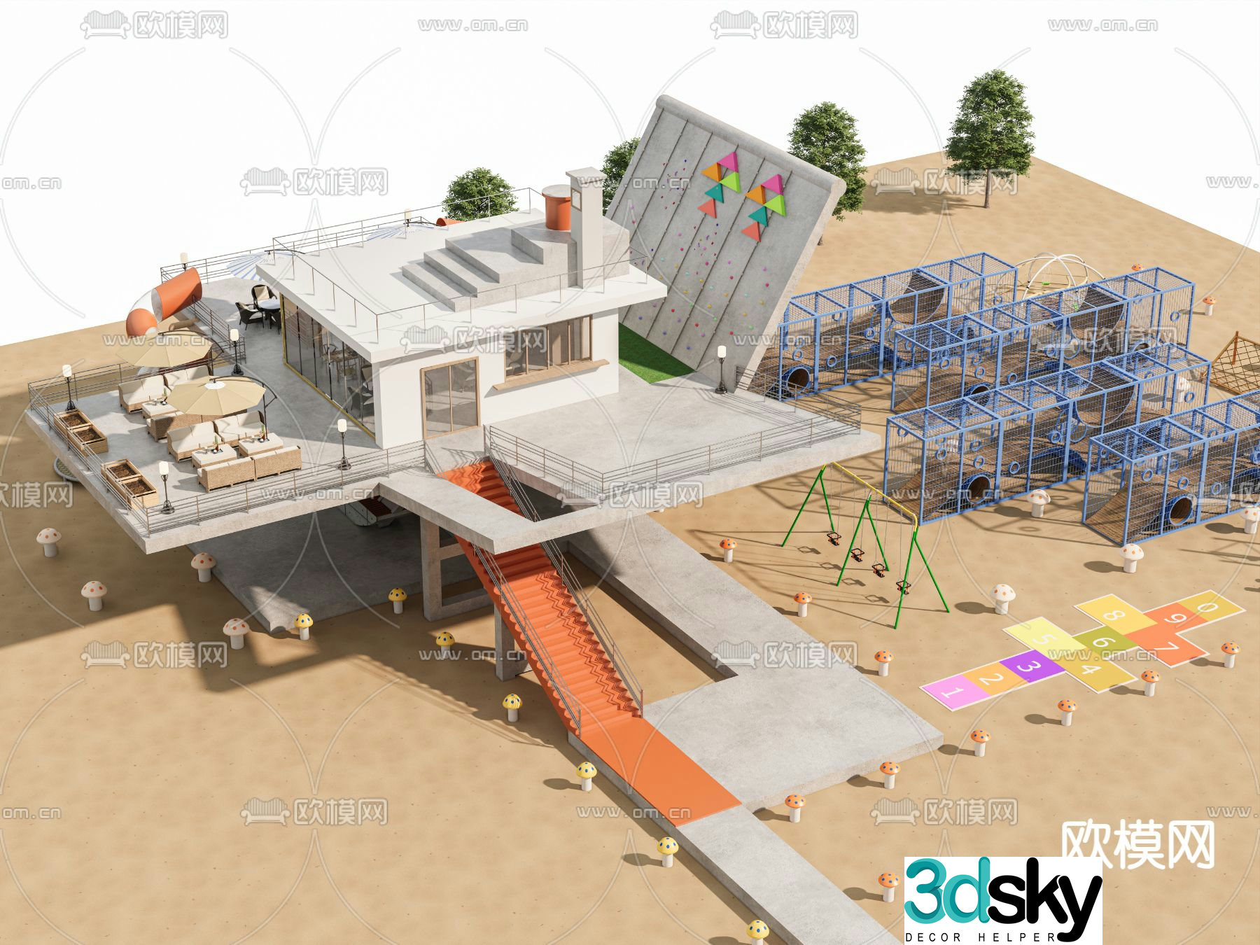 Amusement facilities slide 3d model