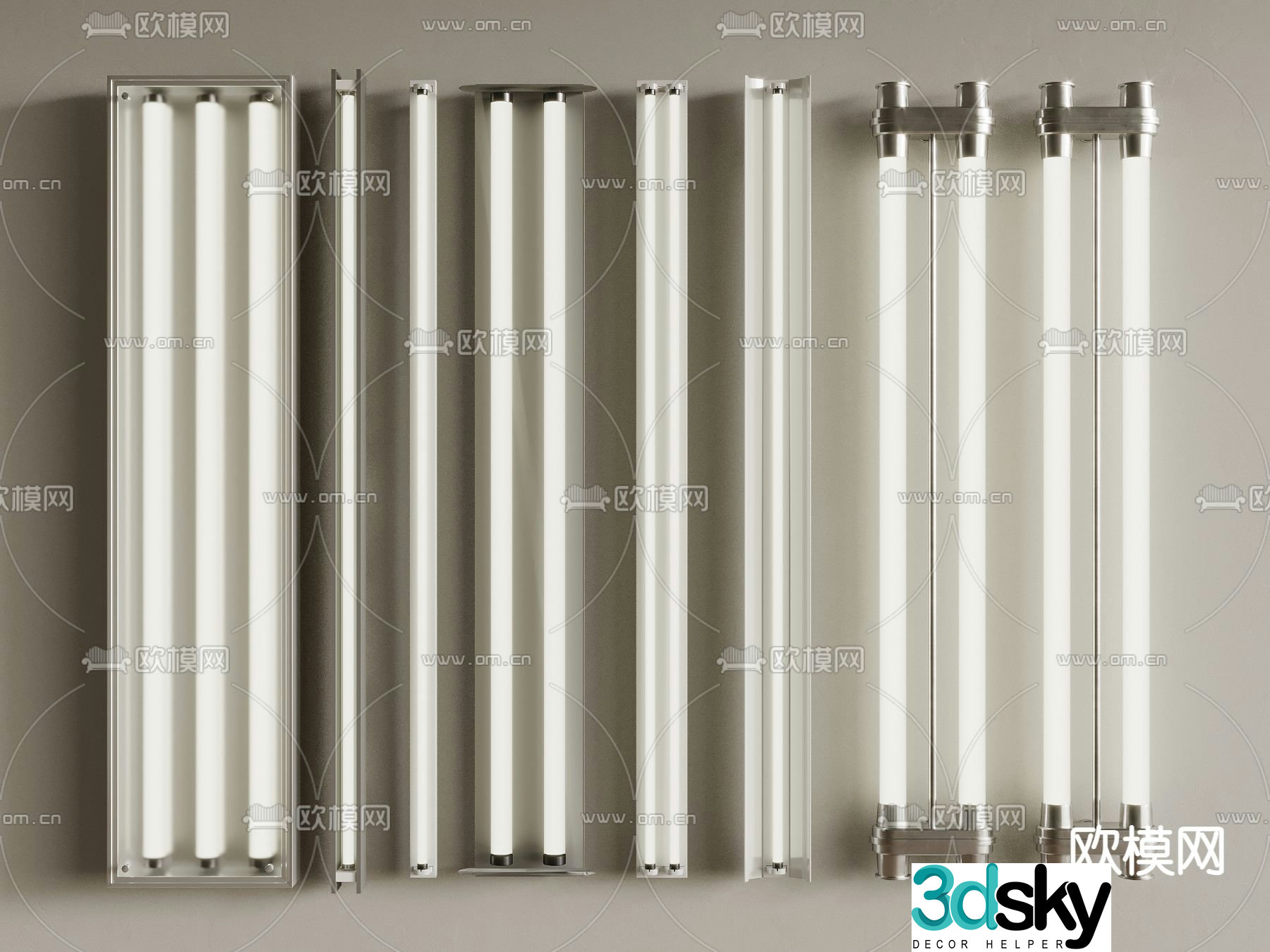 Office lighting lamp tube grille lamp 3d model
