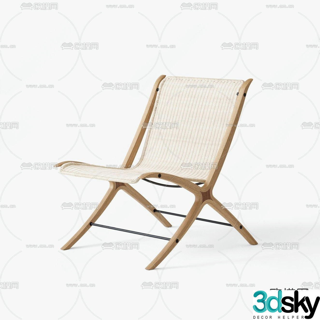 Outdoor chair rattan chair 3d model