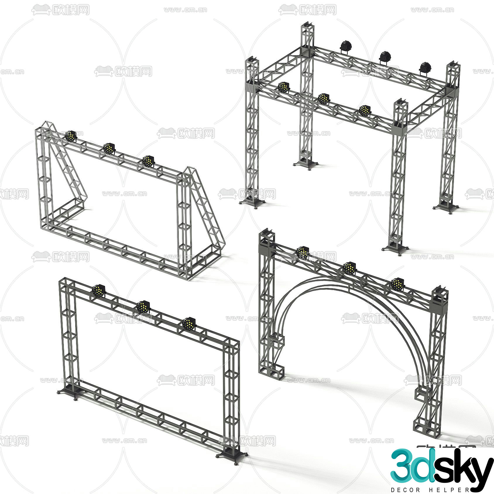 Steel frame Light frame Stage frame 3d model