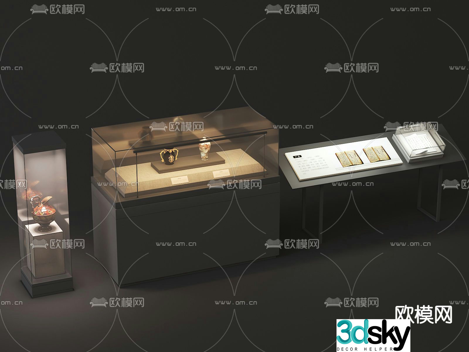 Museum showcase museum booth 3d model