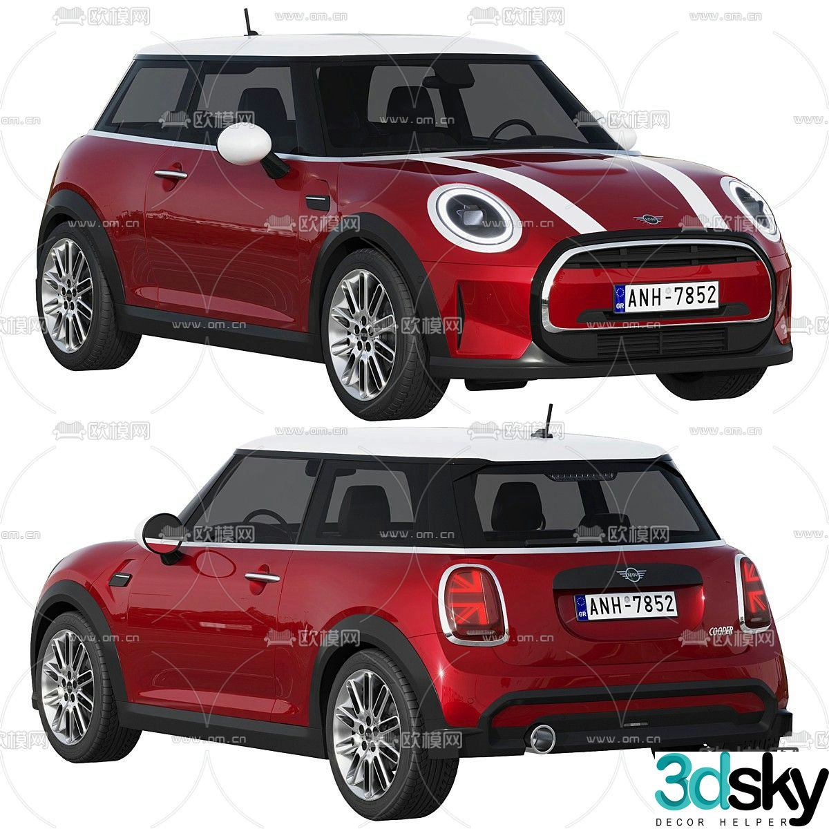Mini Cooper car sedan 3d model