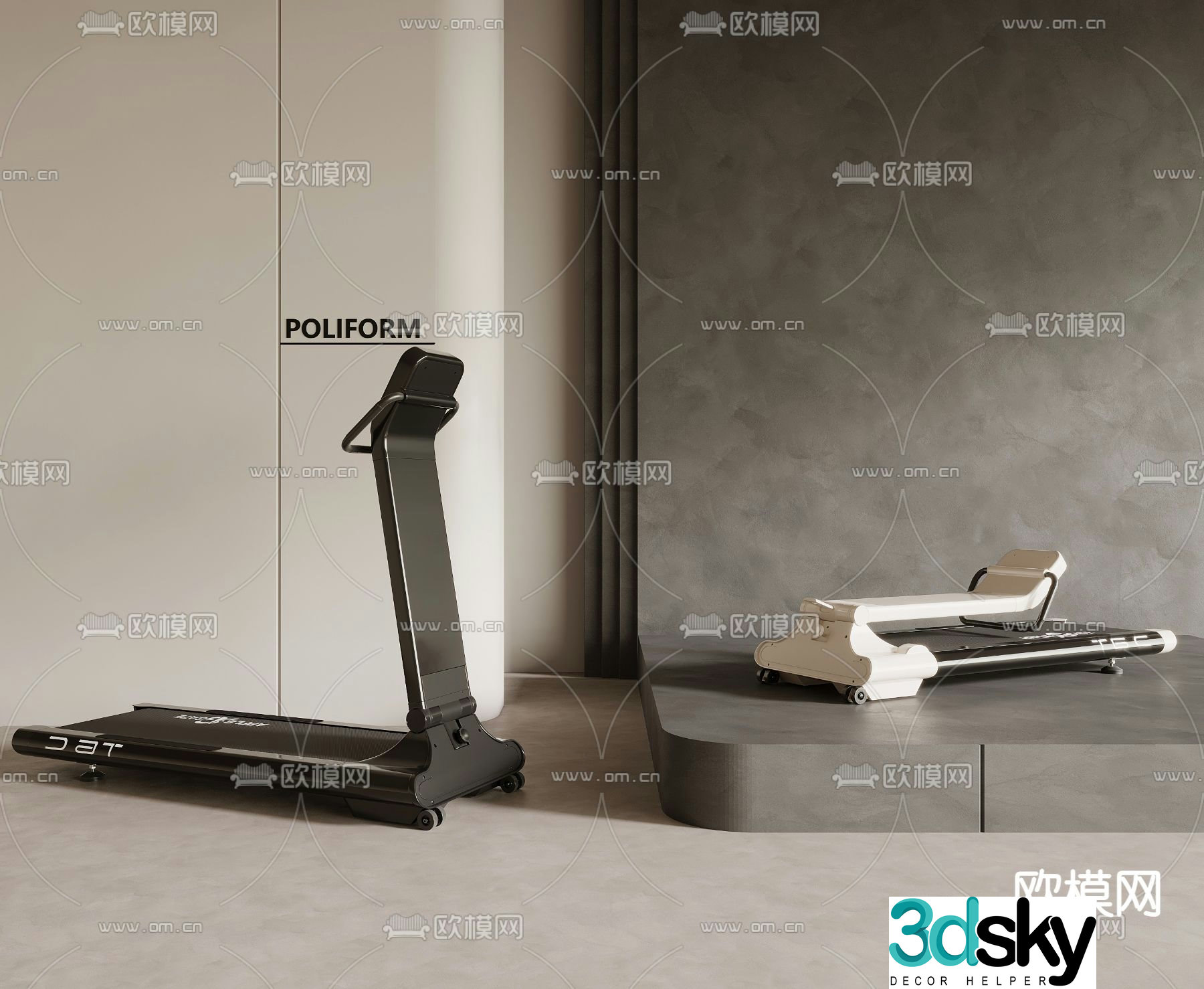 Fitness equipment treadmill 3d model