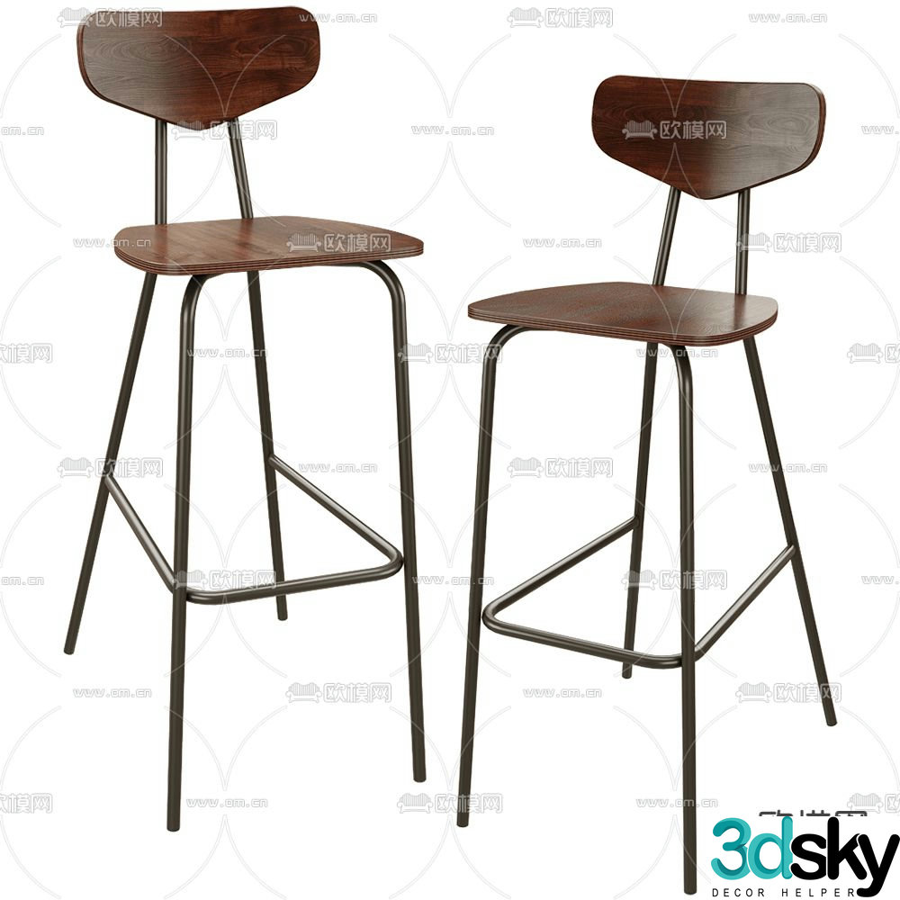 BentWood bar stool bar stool 3d model