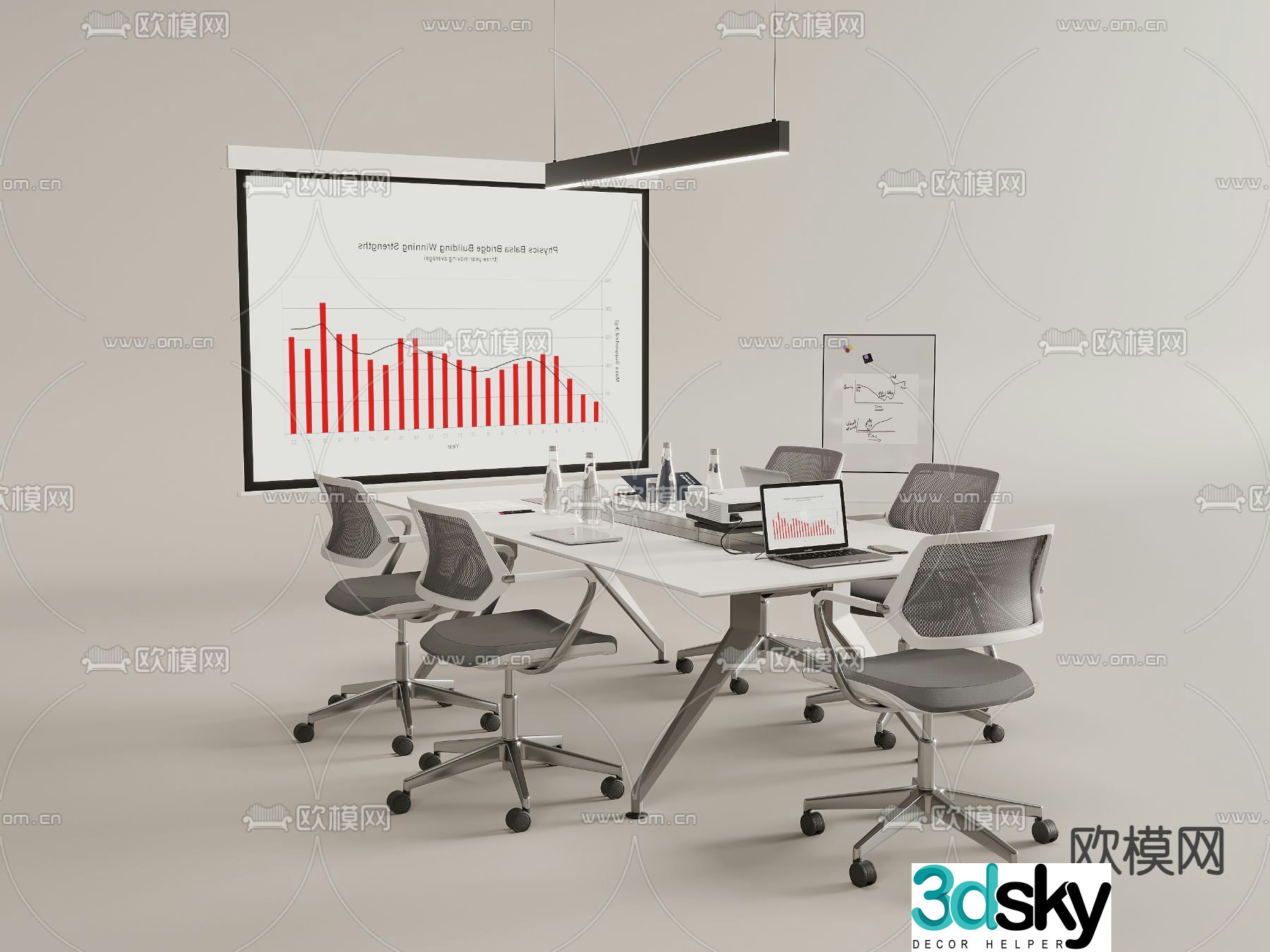 Modern conference table conference table 3d model