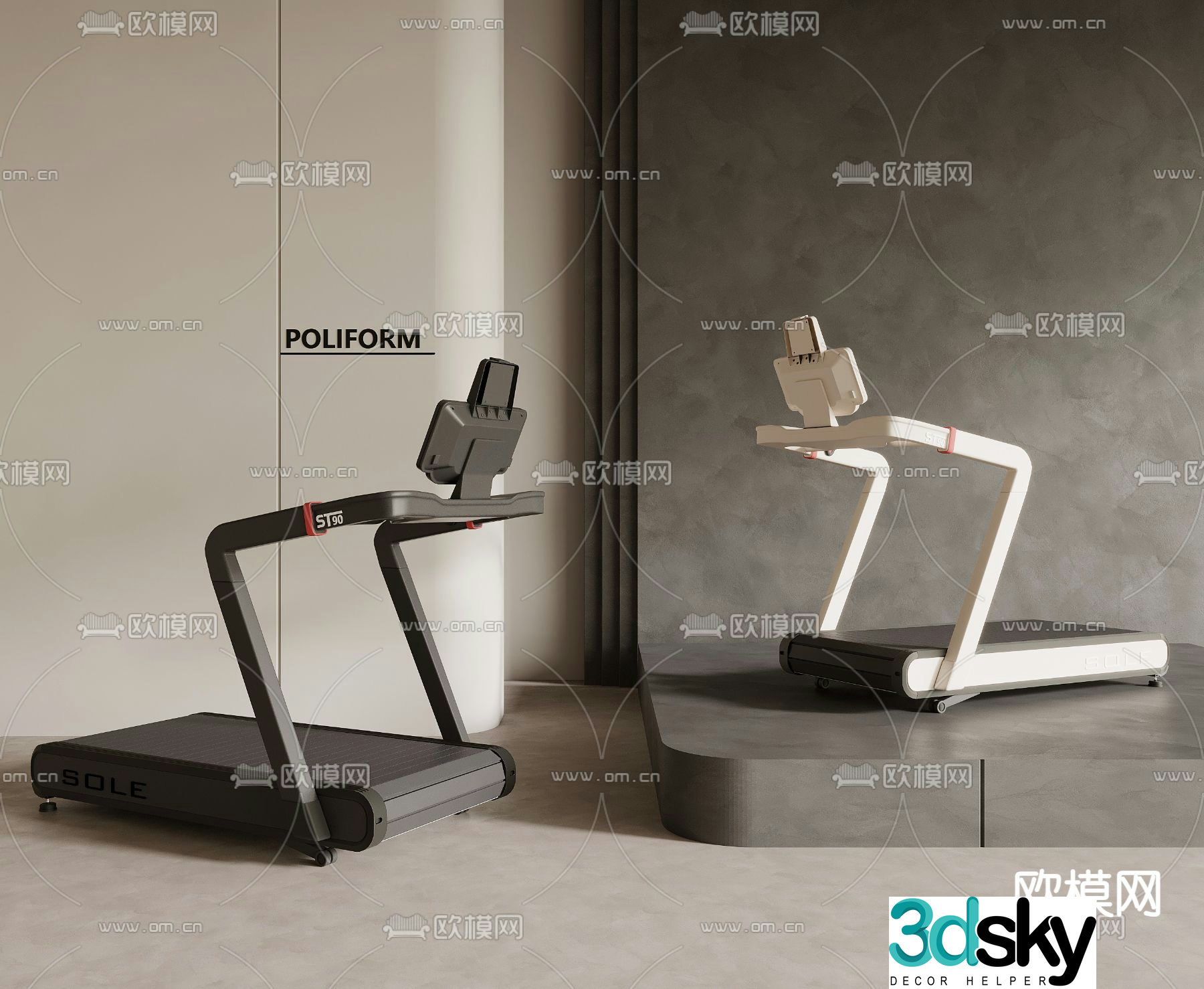 Fitness equipment treadmill 3d model