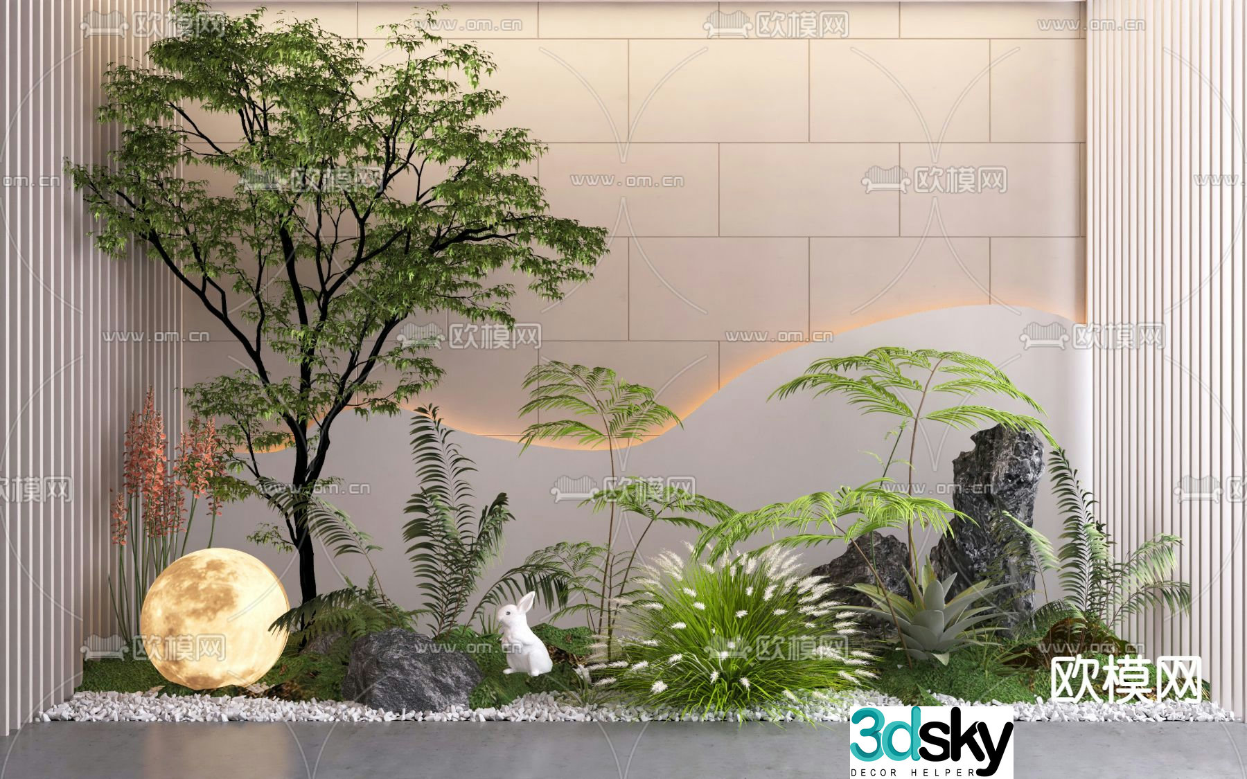 Landscape sketch plant landscaping 3D model