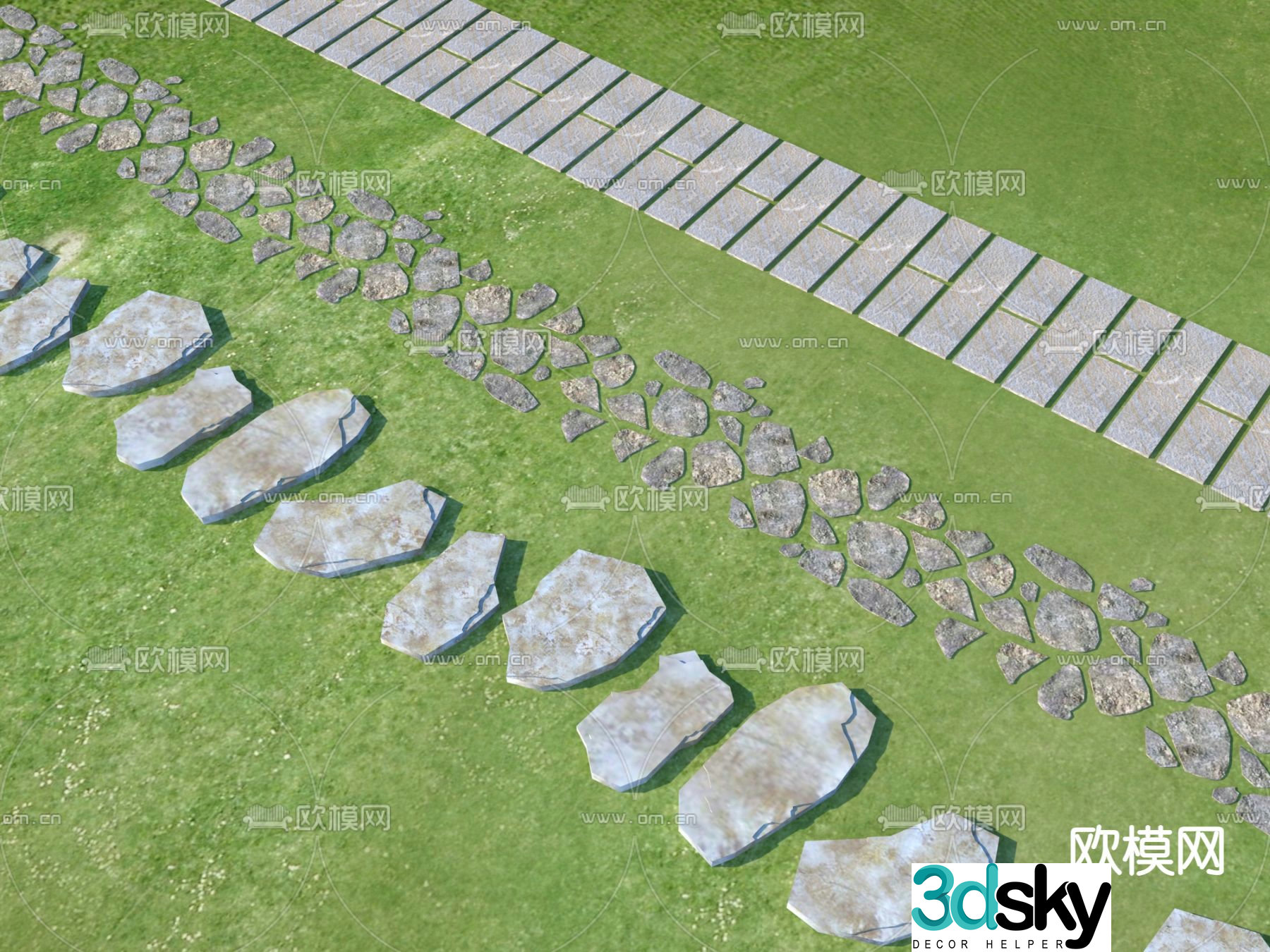 Landscape Garden Road Tingbu Park Tingbu 3D model
