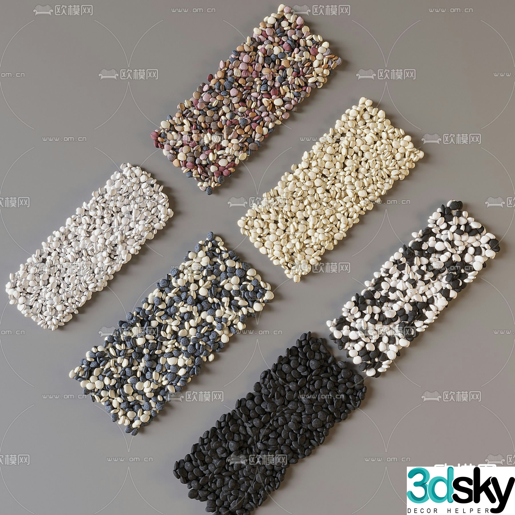cobblestone gravel landscape stone 3d model