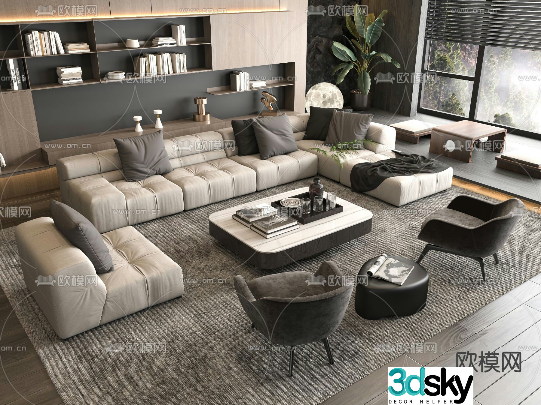 Italian sectional sofa 3d model