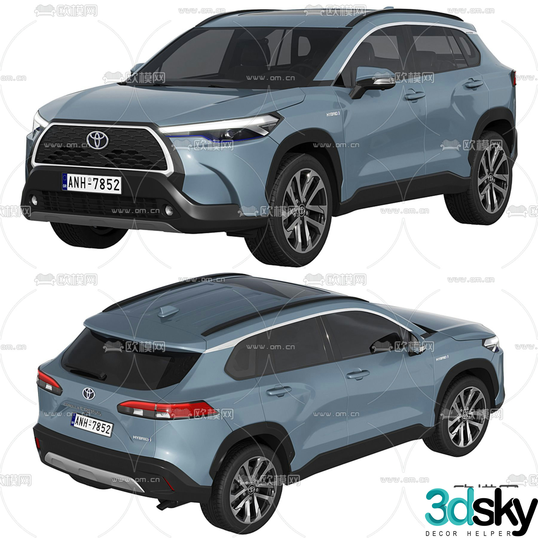 Toyota Corolla Cross 2023 car sedan 3d model